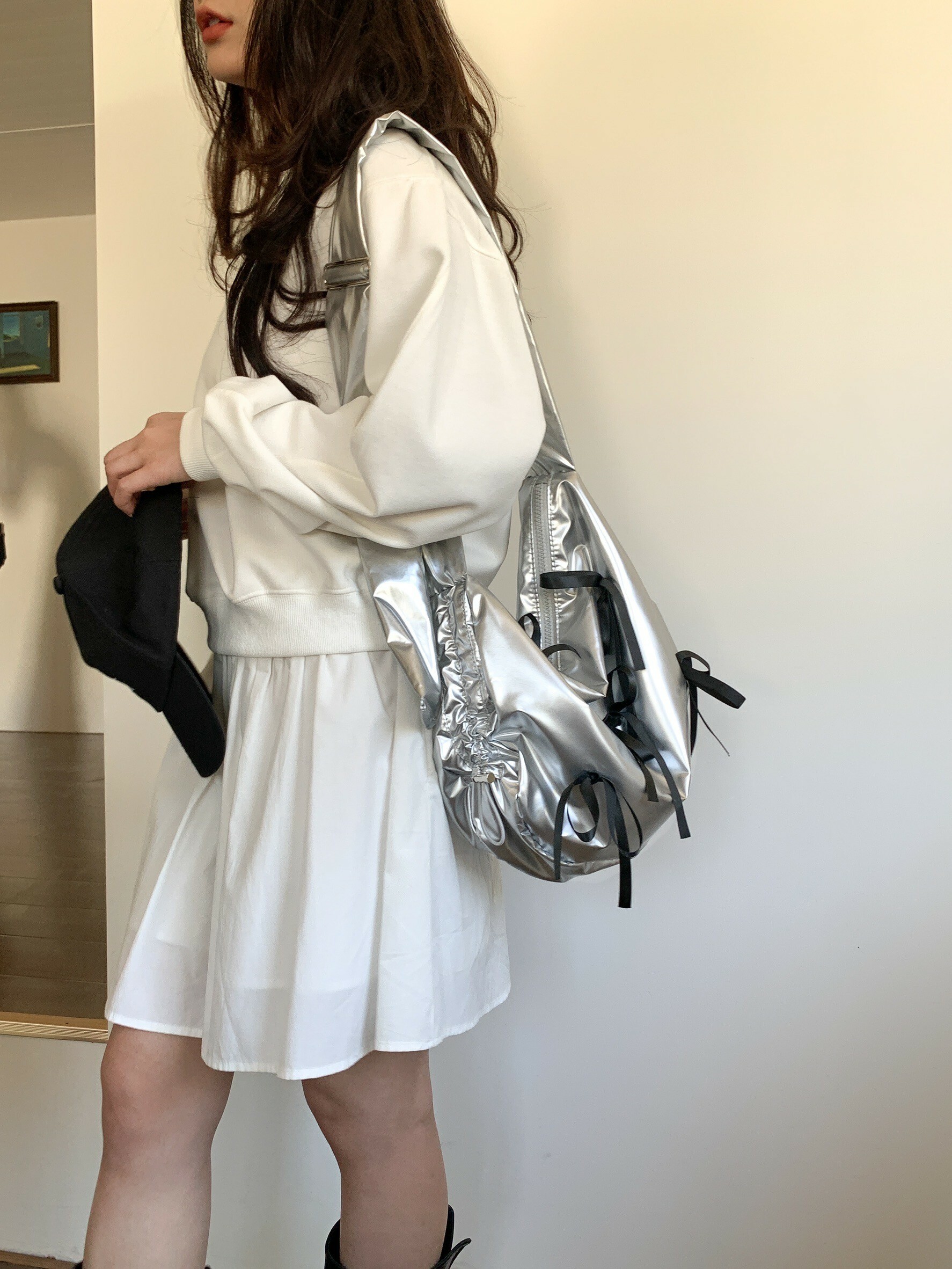 小眾設計蝴蝶結大容量尼龍包/兩色