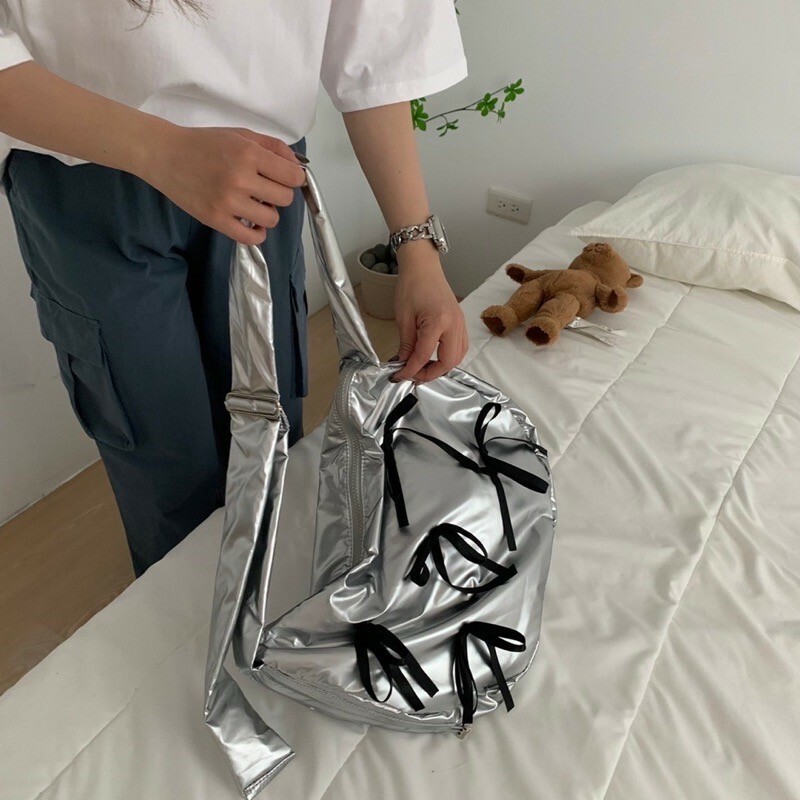 小眾設計蝴蝶結大容量尼龍包/兩色