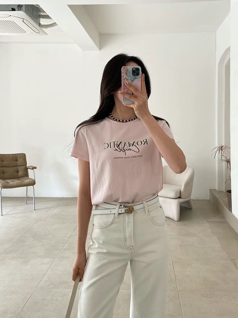 [現貨]Romantic 刺繡文字上衣 [ 2色 ]