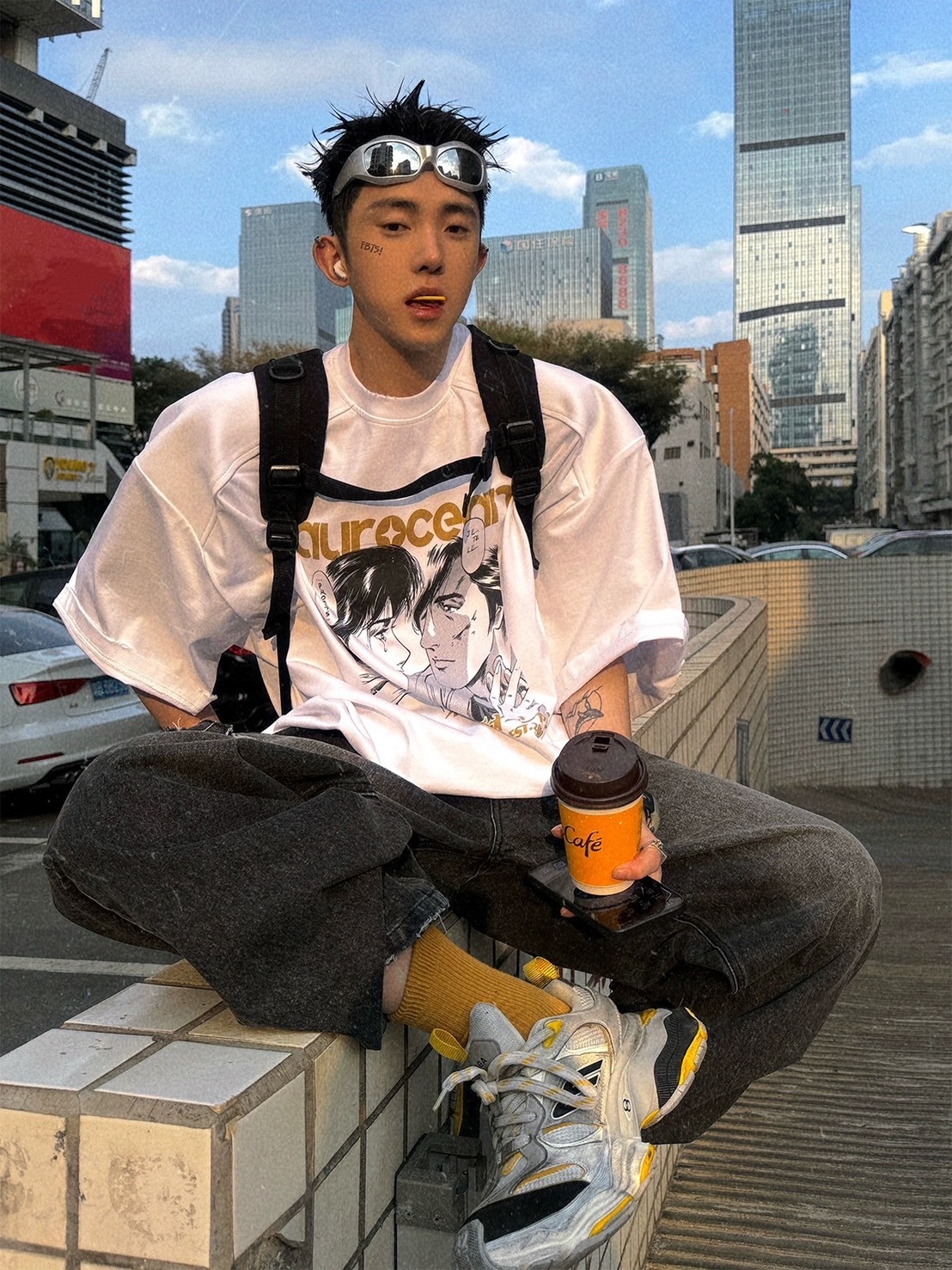 Aurocean 復古日漫少年全棉短袖