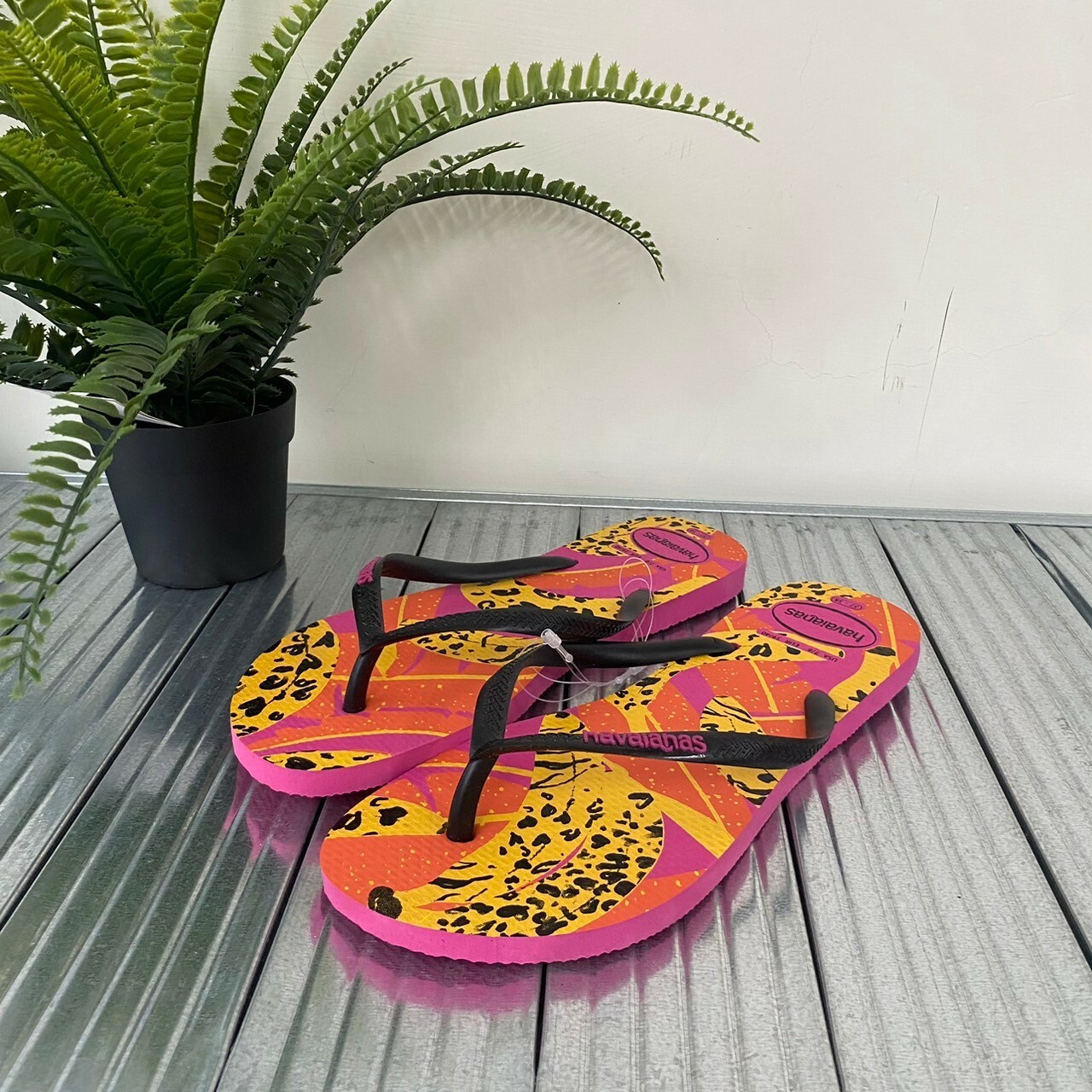 Havaianas 哈瓦仕 拖鞋 夾腳拖 女鞋 熱帶水果 黑粉 4148937-5784W