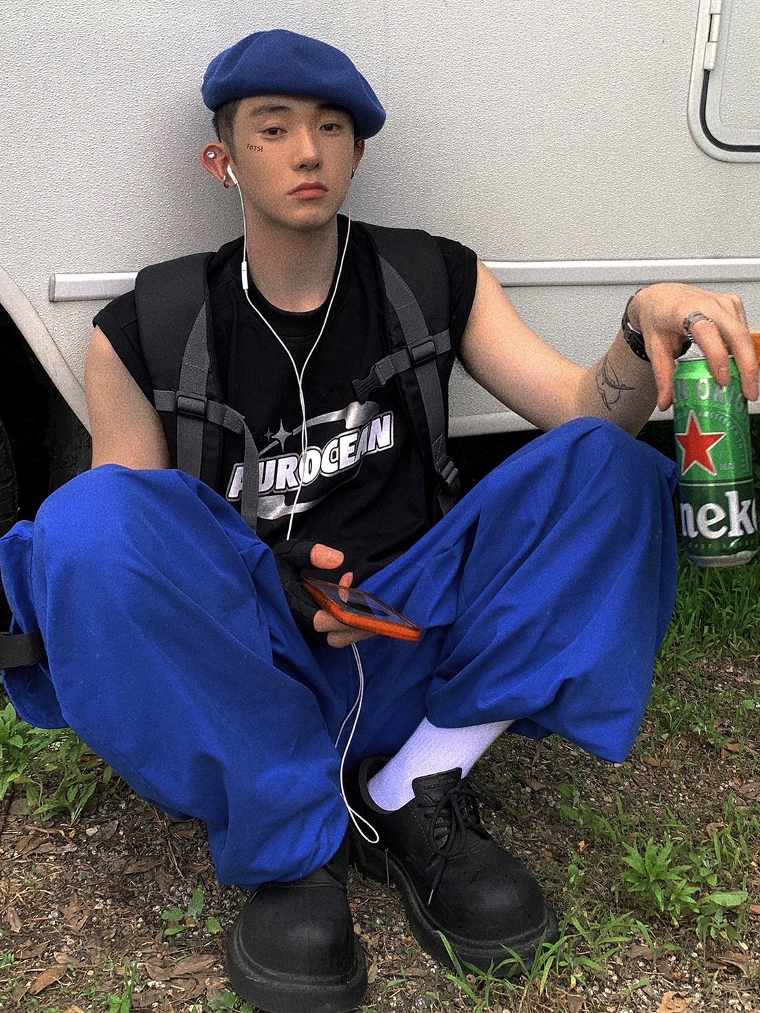 Aurocean 銀河戰隊金屬銀色背心