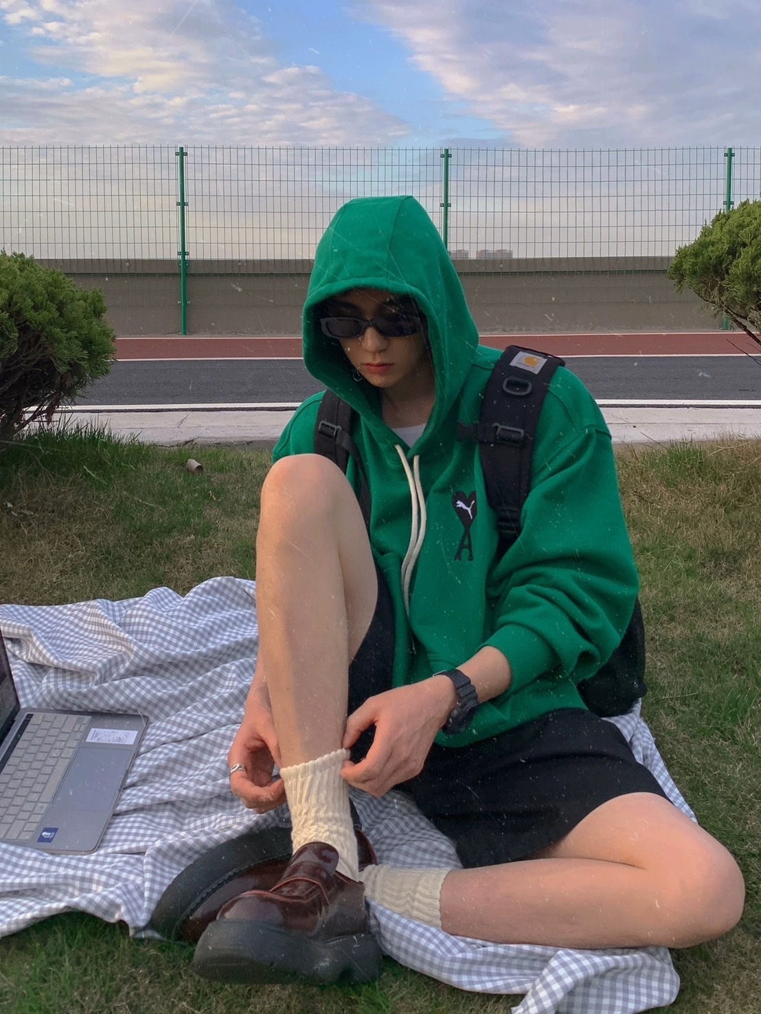 Aurocean 復古純色簡約針織堆堆襪