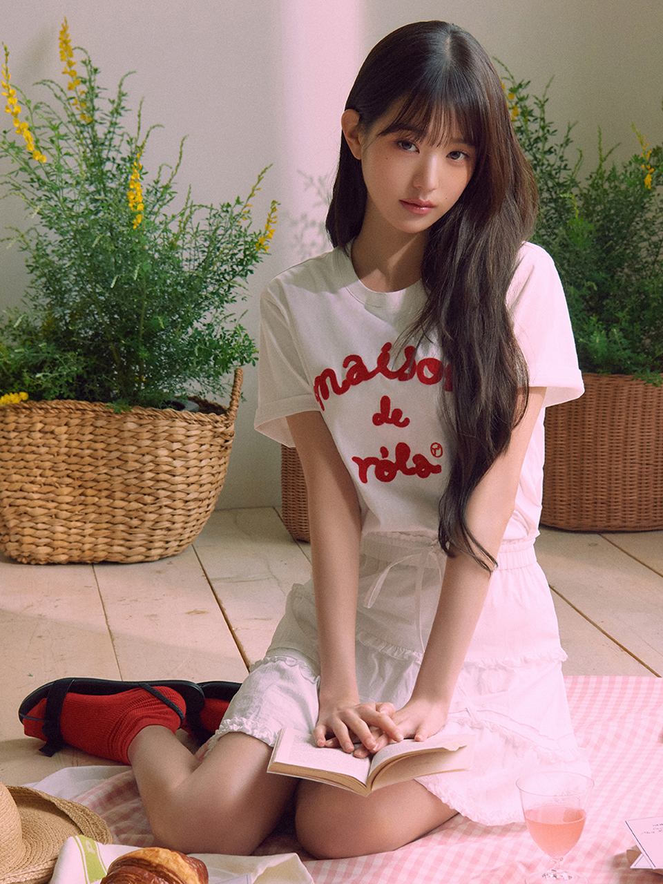 rolarola - MAISON DE ROLA EMBROIDERY T-SHIRT (WHITE)