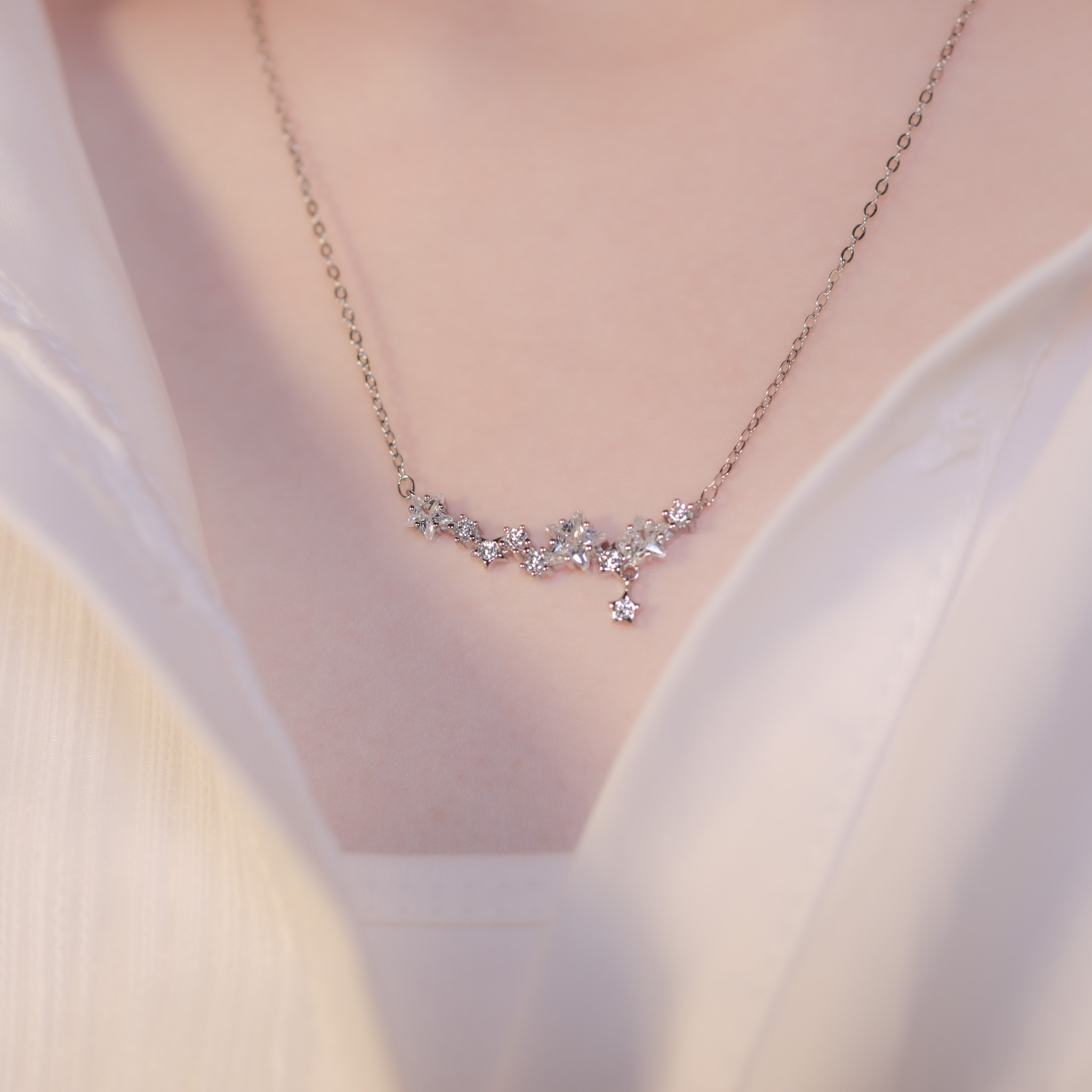 | 925 Silver・White Gold | Stars is Coming Necklace | NE1085 |