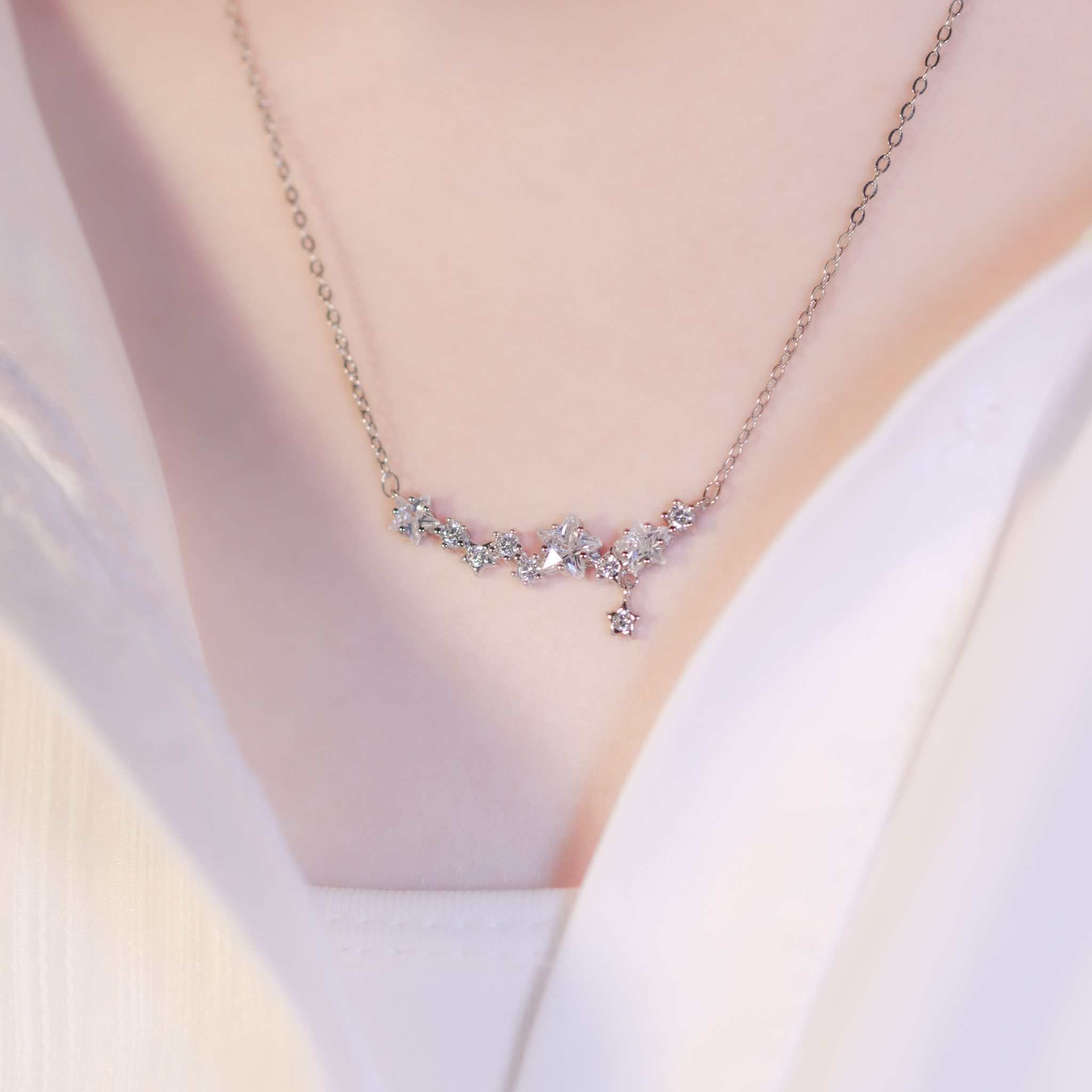 | 925 Silver・White Gold | Stars is Coming Necklace | NE1085 |