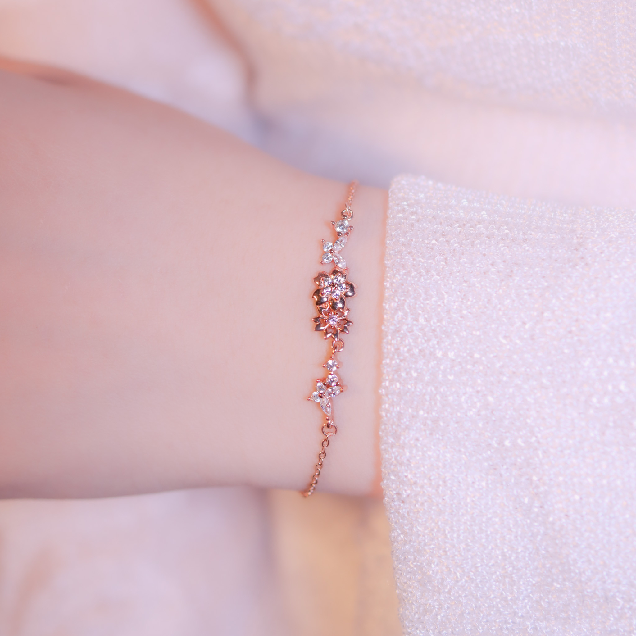 | 925 Silver・Rose Gold | Unlimited Flowers Bracelet | BR1047 |