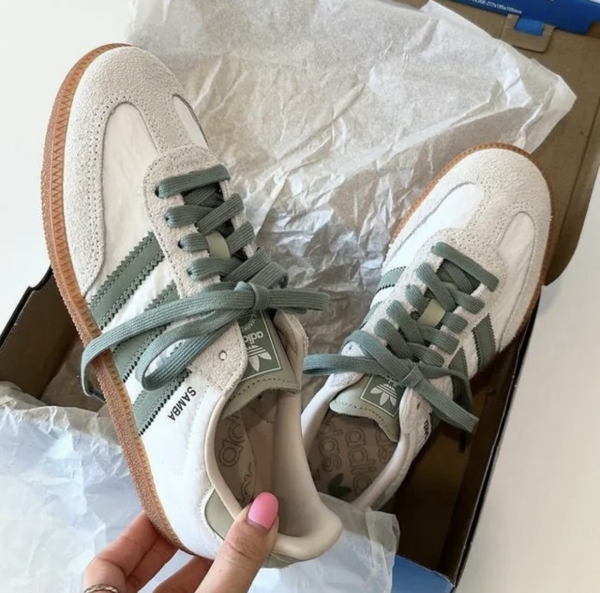 Adidas Originals Samba OG 米白色 抹茶綠 麂皮 復古 德訓鞋 ID0492/預購