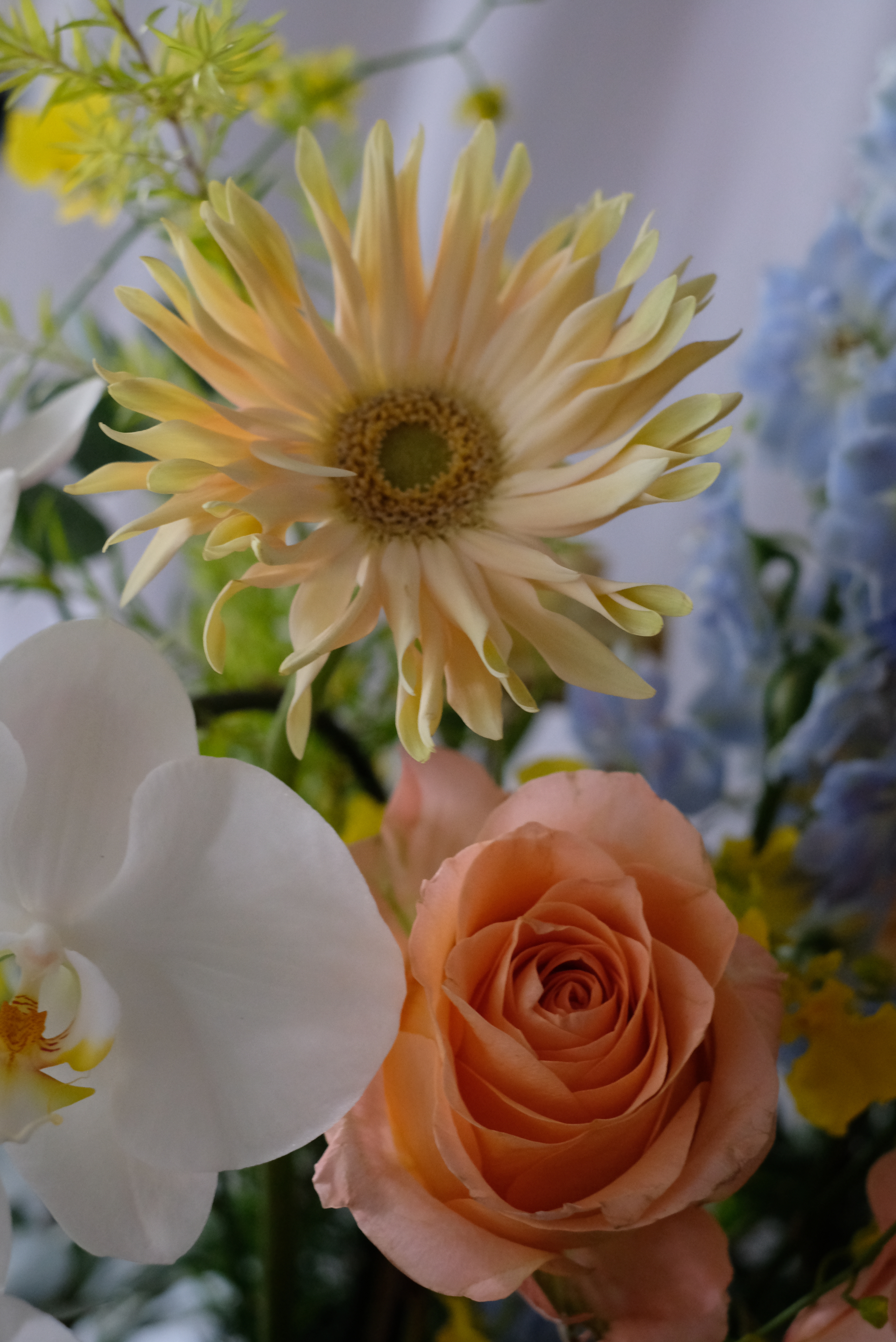 黃色系｜鮮花高架花籃