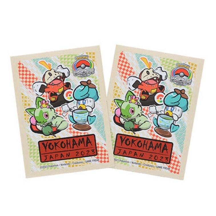 Pokemon Card Game 卡套 新葉喵＆呆火鱷＆潤水鴨 Pokemon World Championships 2023