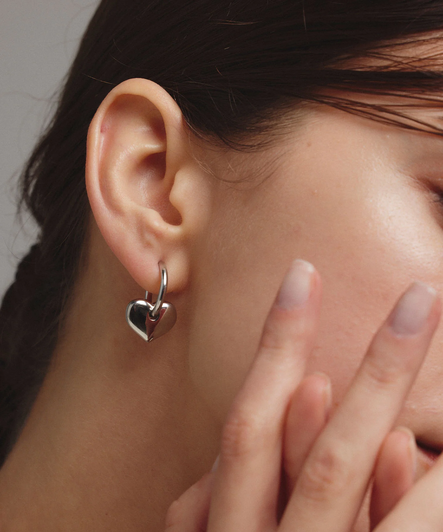 cene 小愛心耳夾耳環