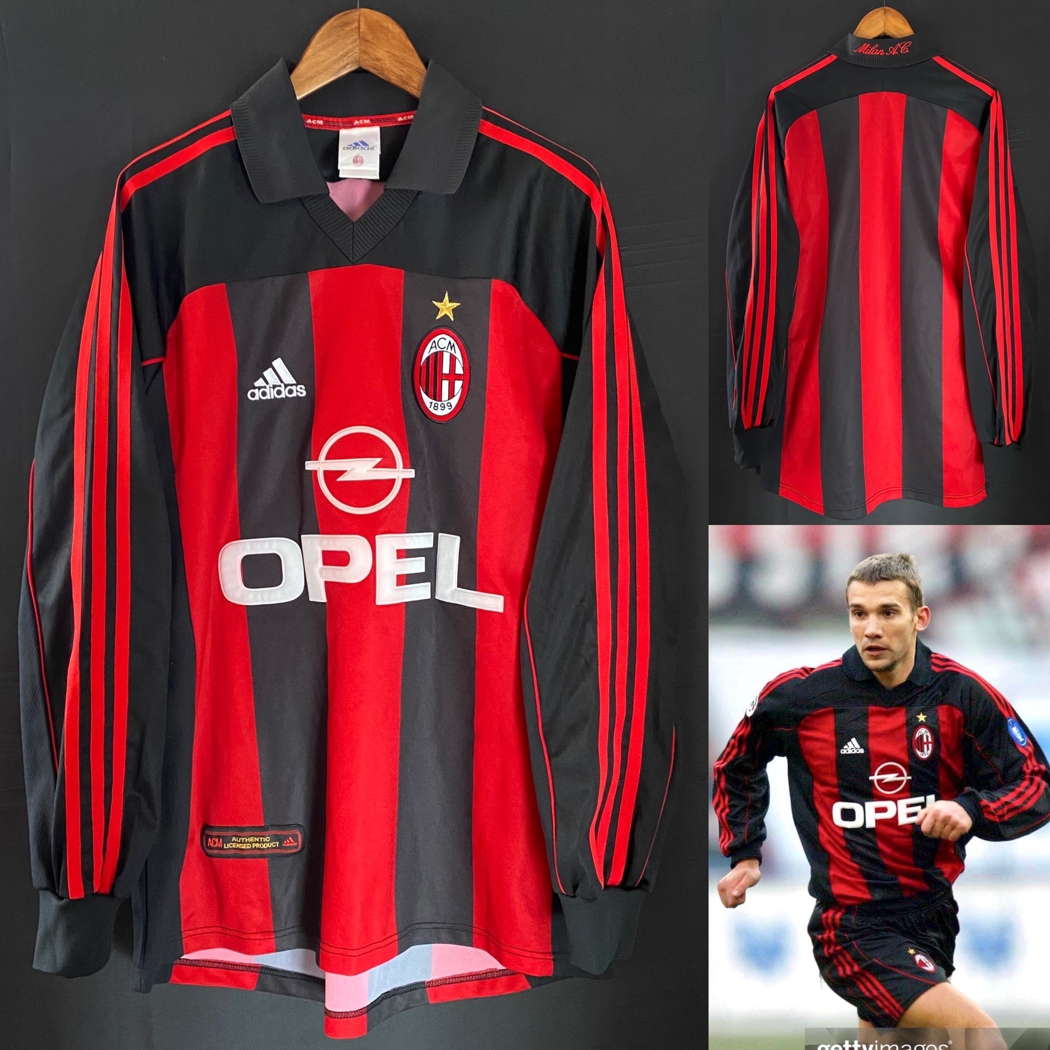 AC Milan 2000-2001 Adidas L/S Home Shirt