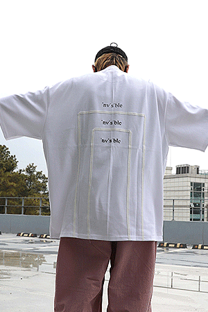 雙向補丁文字寬版短袖T恤