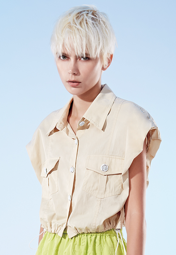 BD10038A1抽繩短版上衣背心