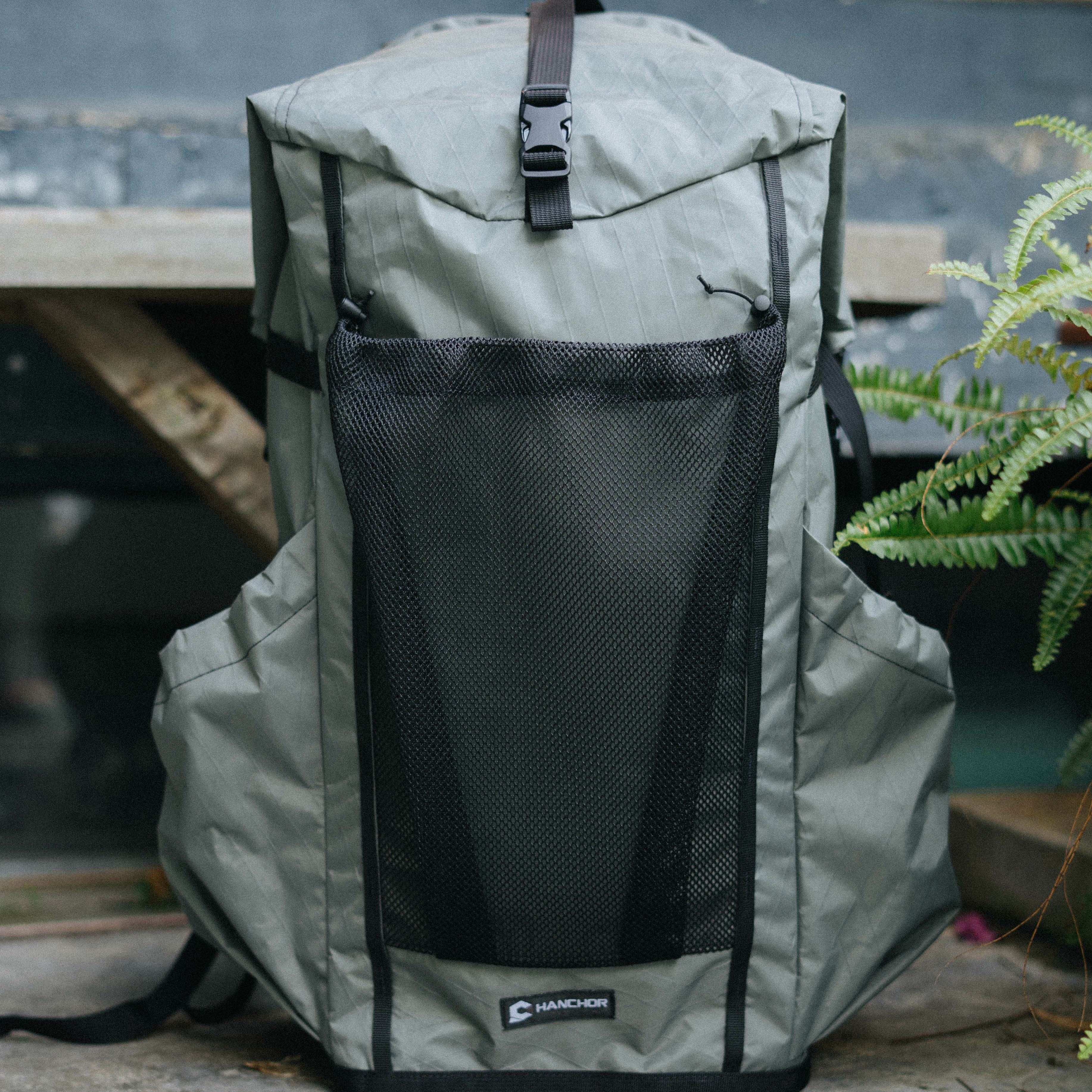 HANCHOR MARL X AMOUTER 限定登山包 21-51L /MESH/ 主包灰 (灰色側袋)