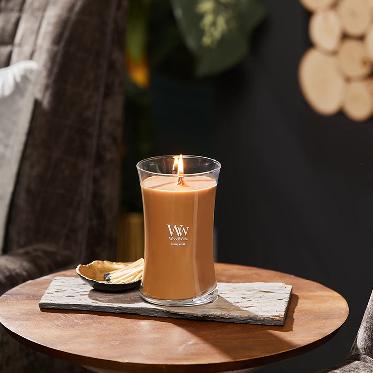 美國Woodwick 大沙漏檀香沒藥Santal Myrrh 香氛蠟燭610g