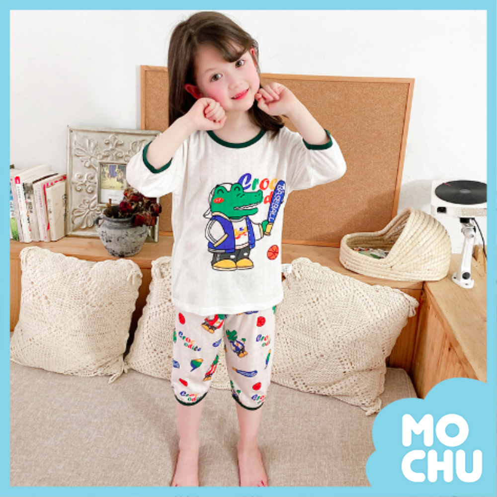 酷酷鱷魚竹纖維七分袖家居服