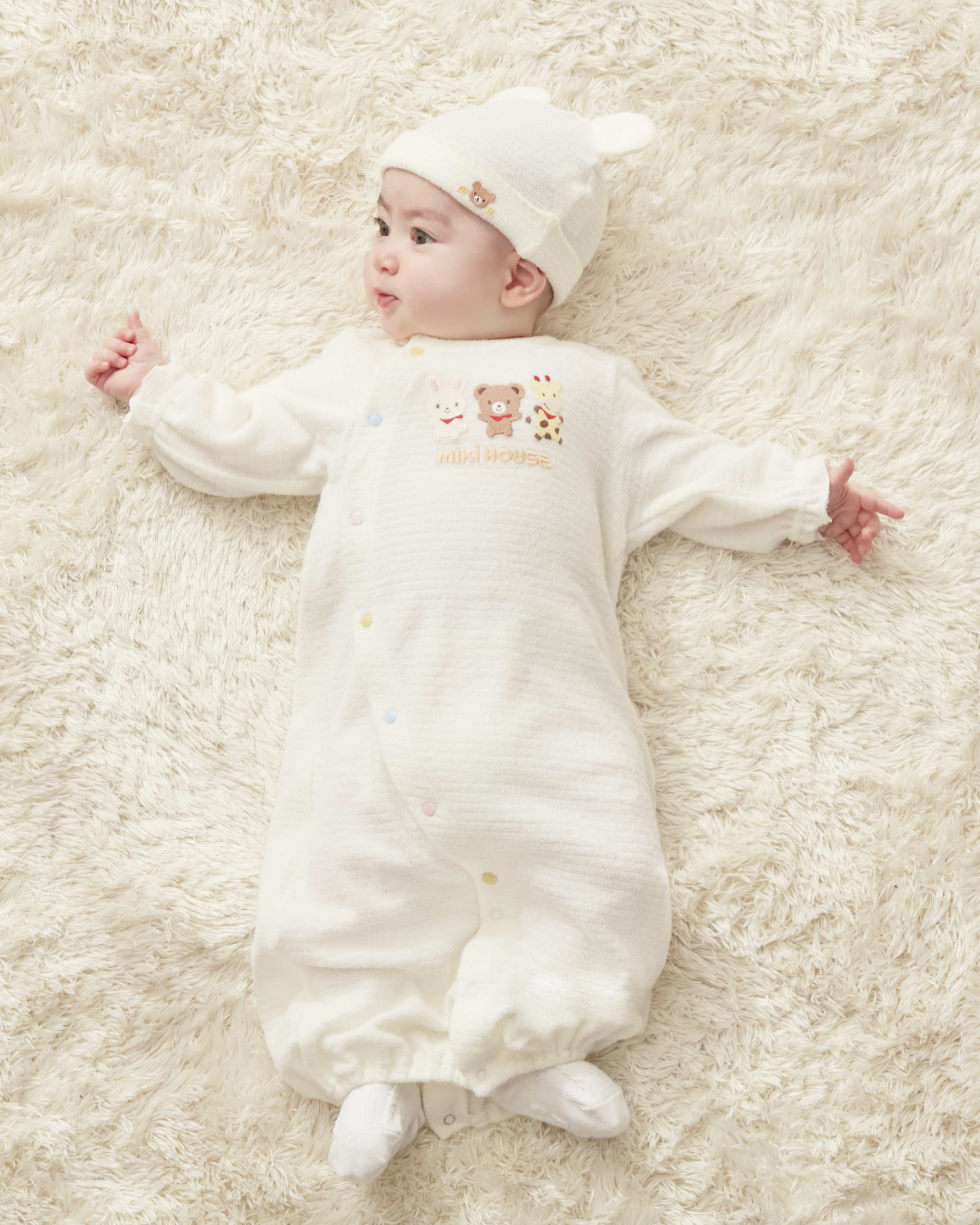 無撚紗兩穿連身衣-白