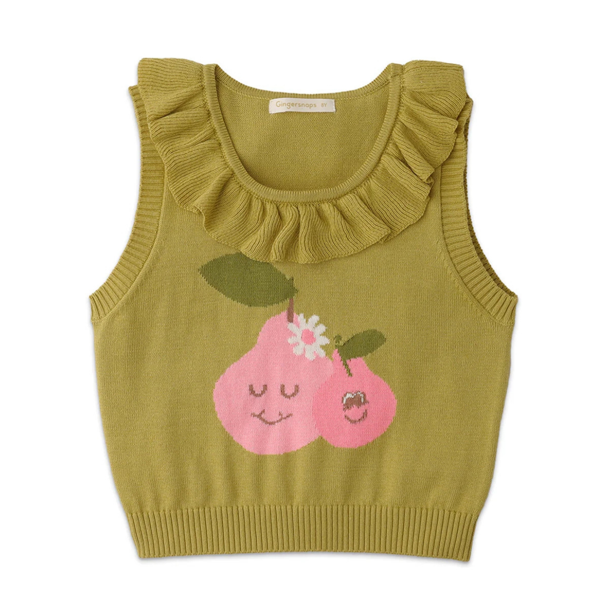 〖 Gingersnaps 〗芥末綠水梨女孩無袖上衣