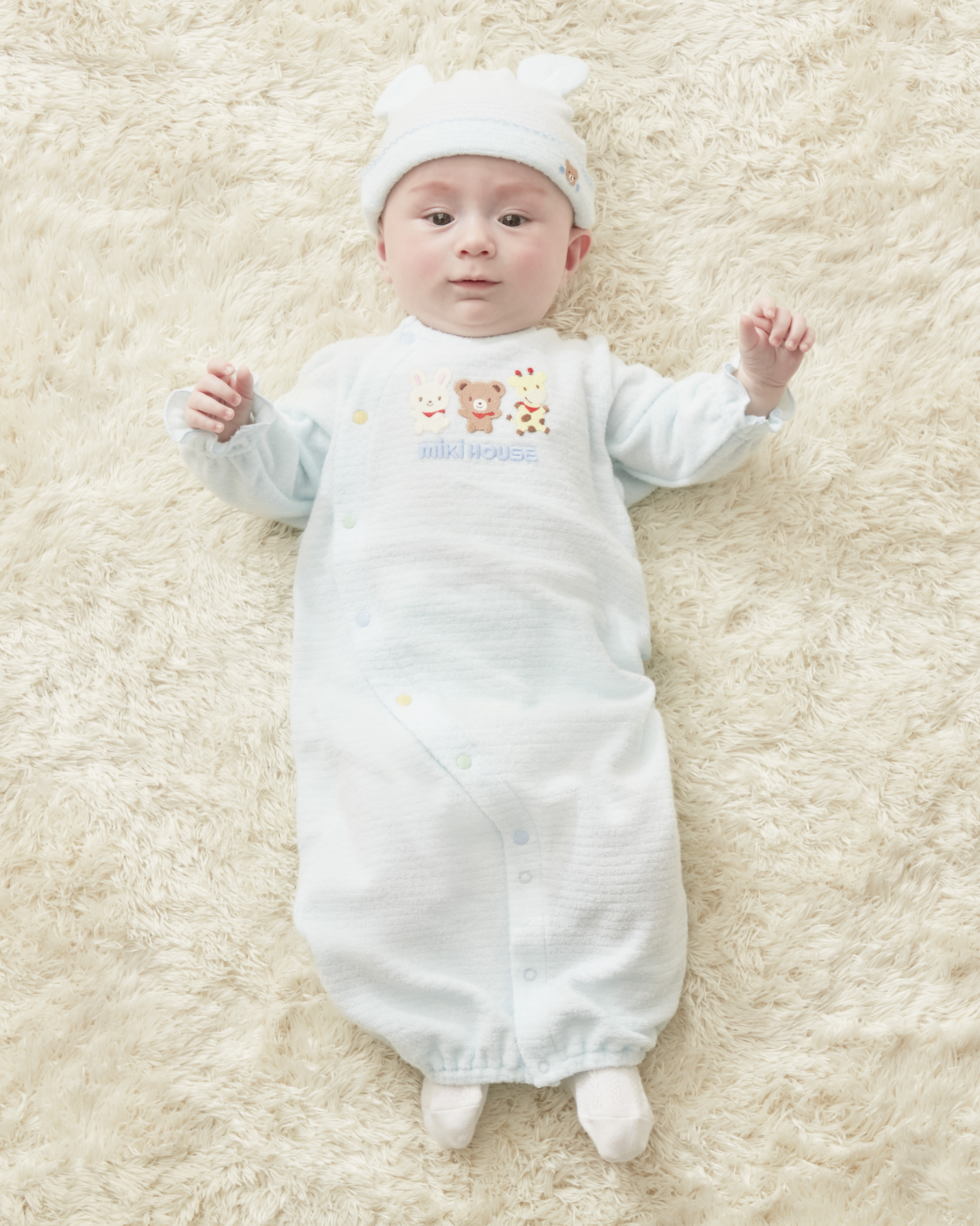 無撚紗兩穿連身衣-天藍