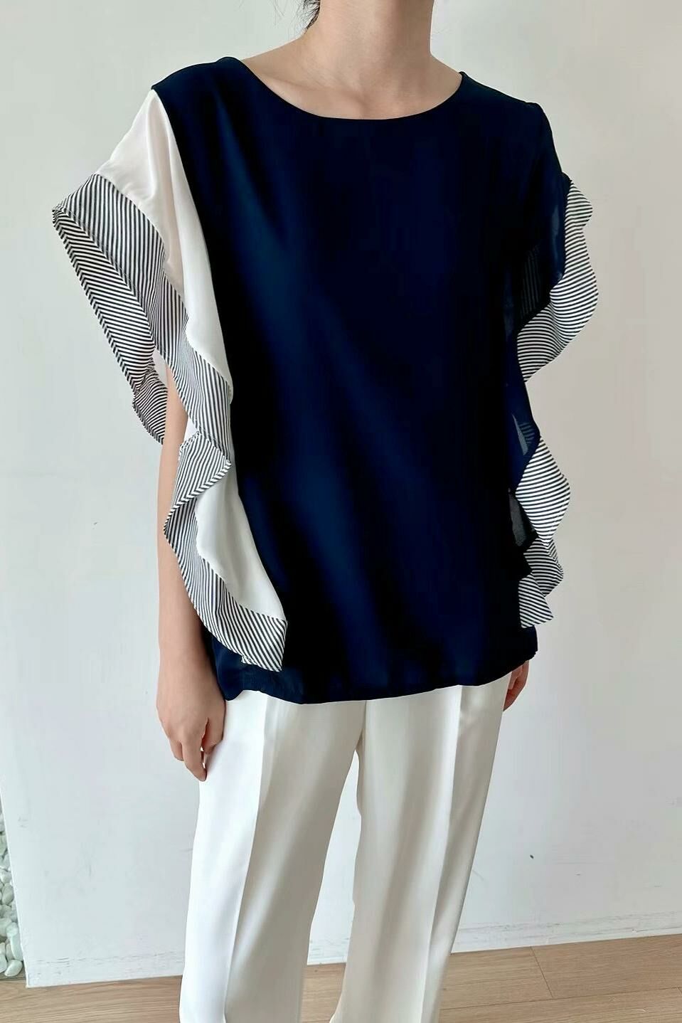 TOP#14342🤎海浪袖上衣