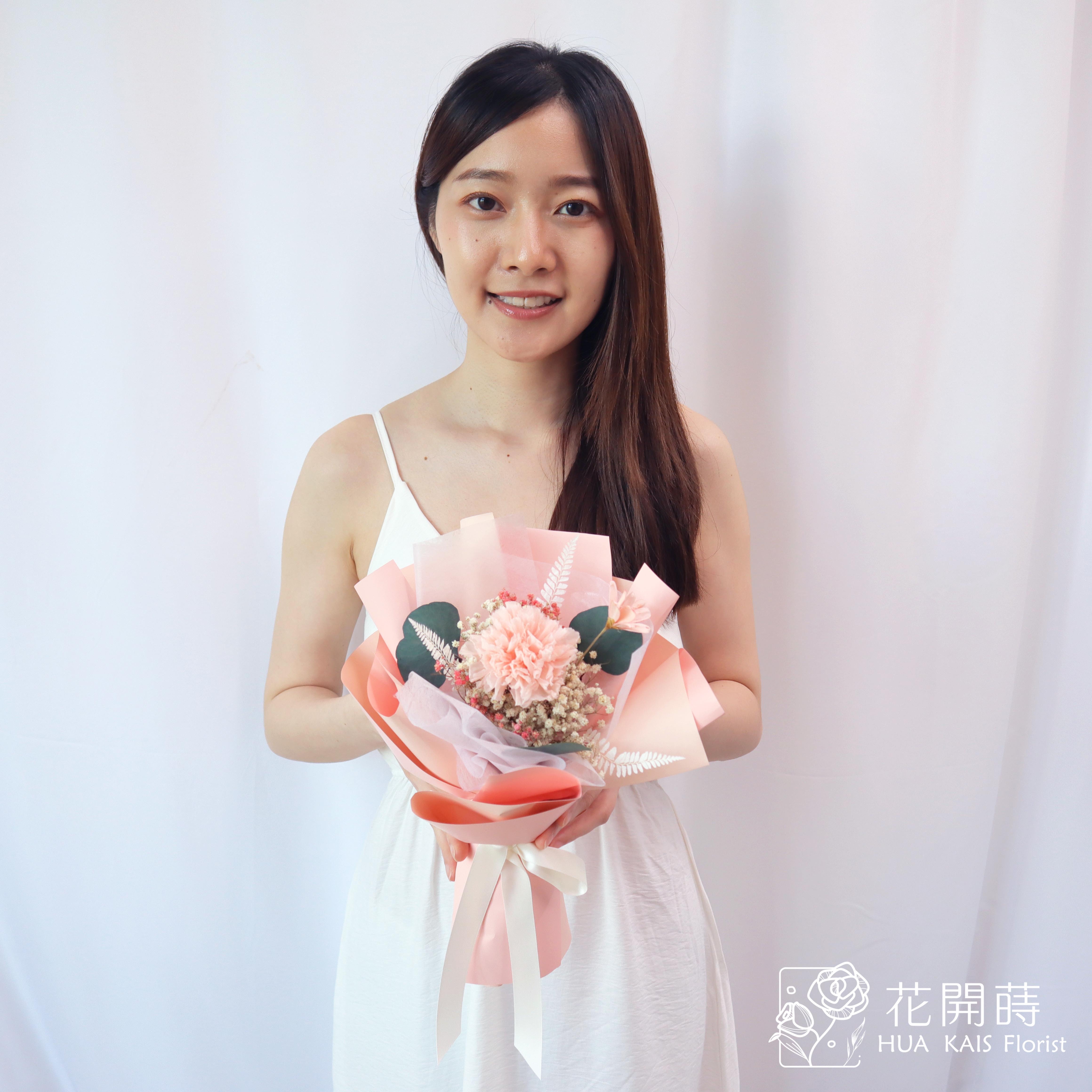 康乃馨花束|粉色康乃馨|母親節花束|永生花束|健康長壽