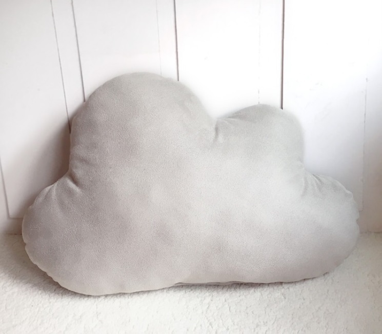 美物家雲朵天鵝絨靠墊 - 淺灰色 (0.6kg)