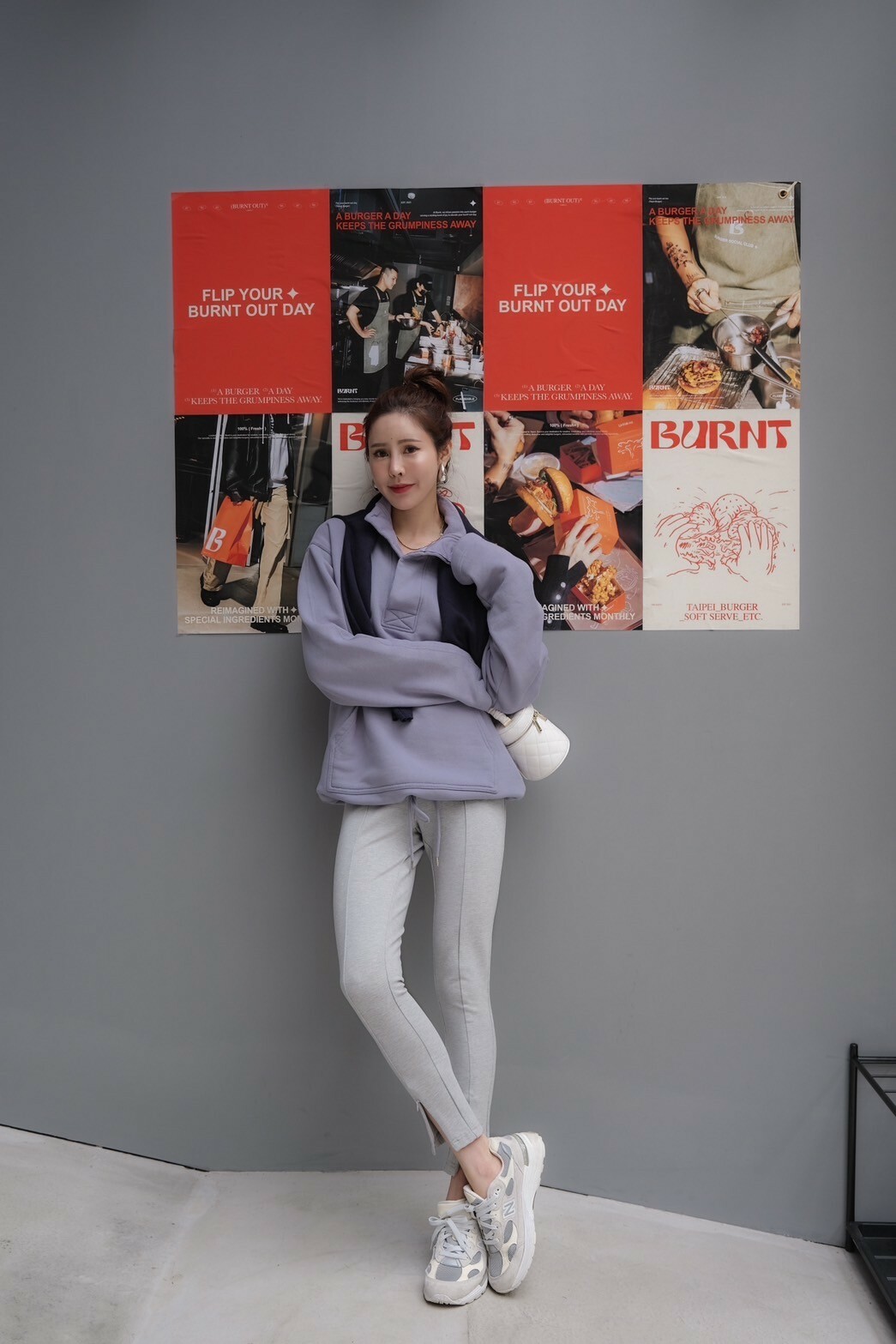 合身拉鍊彈性褲_AMISSA（灰）