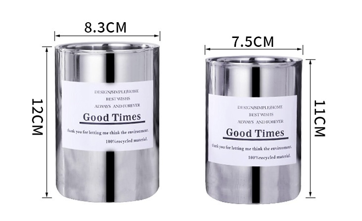 多功能不銹鋼筆筒化妝刷桶 (大,小號筆桶各1+大號托盤x1, 0.5kg)