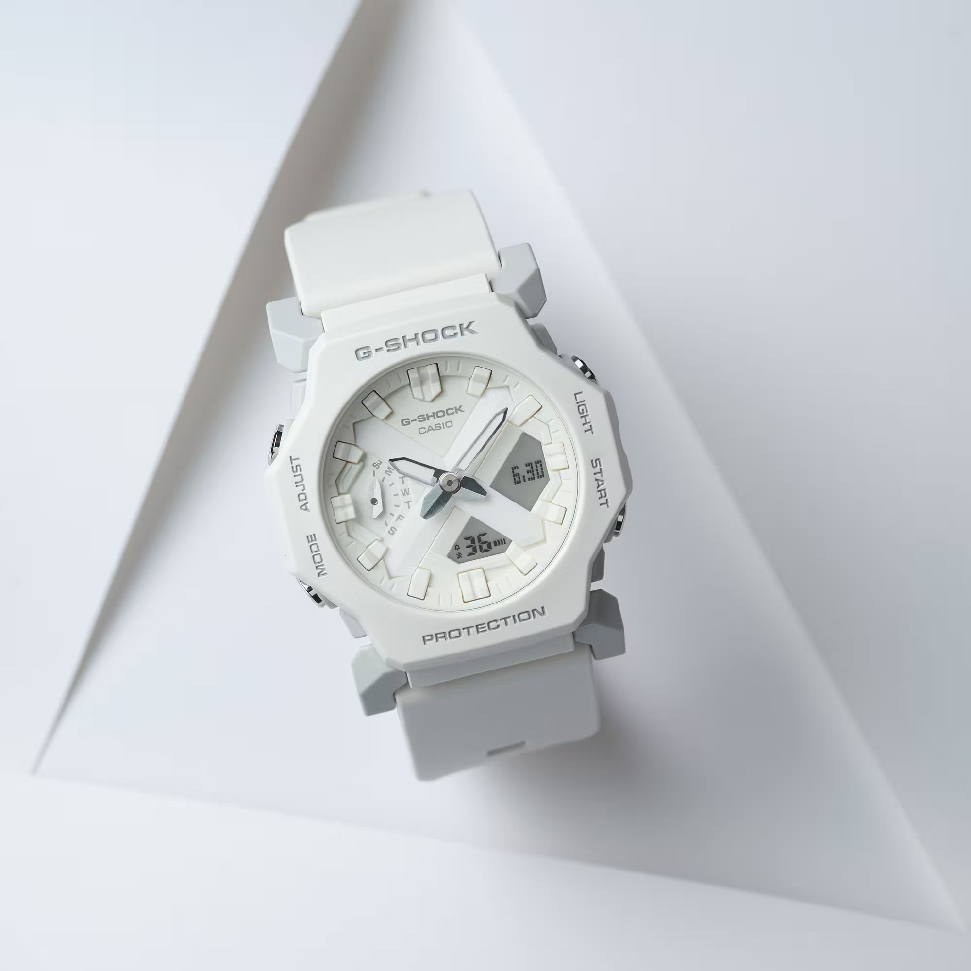 萬年鐘錶 - G-SHOCK  新款精緻八角電子錶  GA-2300-7A  錶徑 : 42.1mm