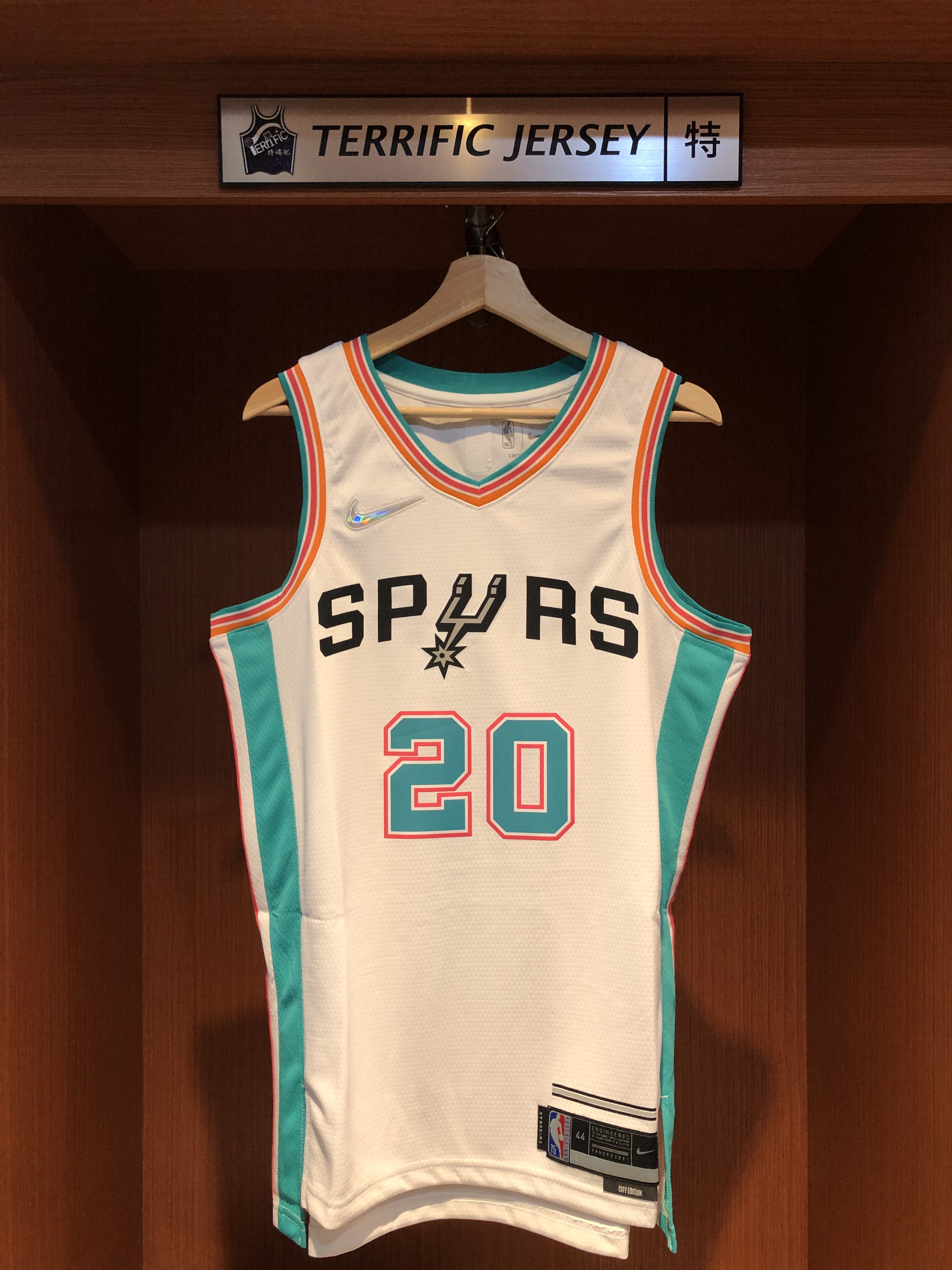 NBA球衣 Manu Ginobili 聖安東尼奧馬刺城市 75周年 鑽石標 City Nike Swingman 球迷版 熱轉印 全新