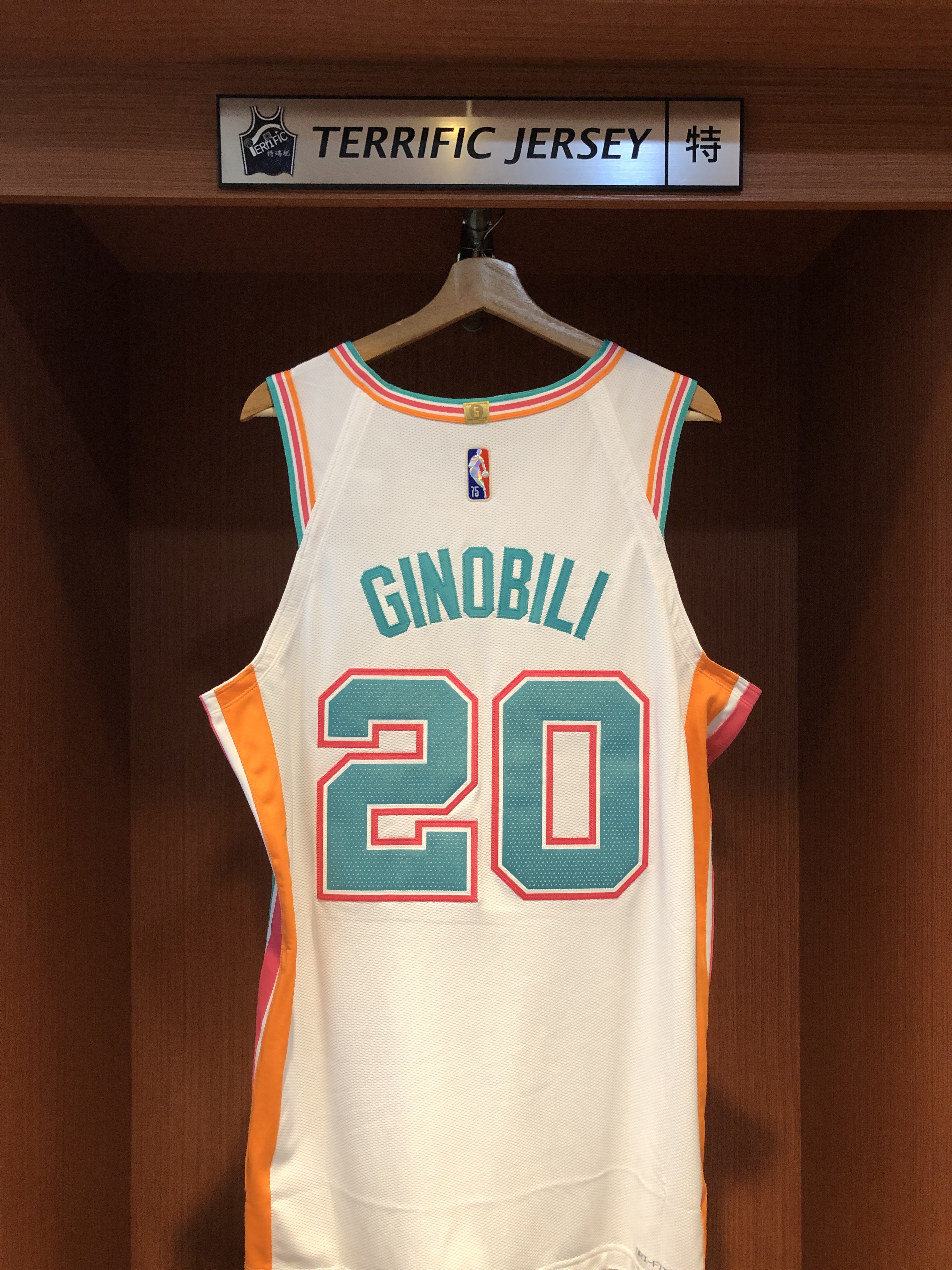 NBA球衣 Manu Ginobili 聖安東尼奧馬刺城市 75周年 鑽石標 City Nike Authentic 球員版 電繡 含贊助商標 全新