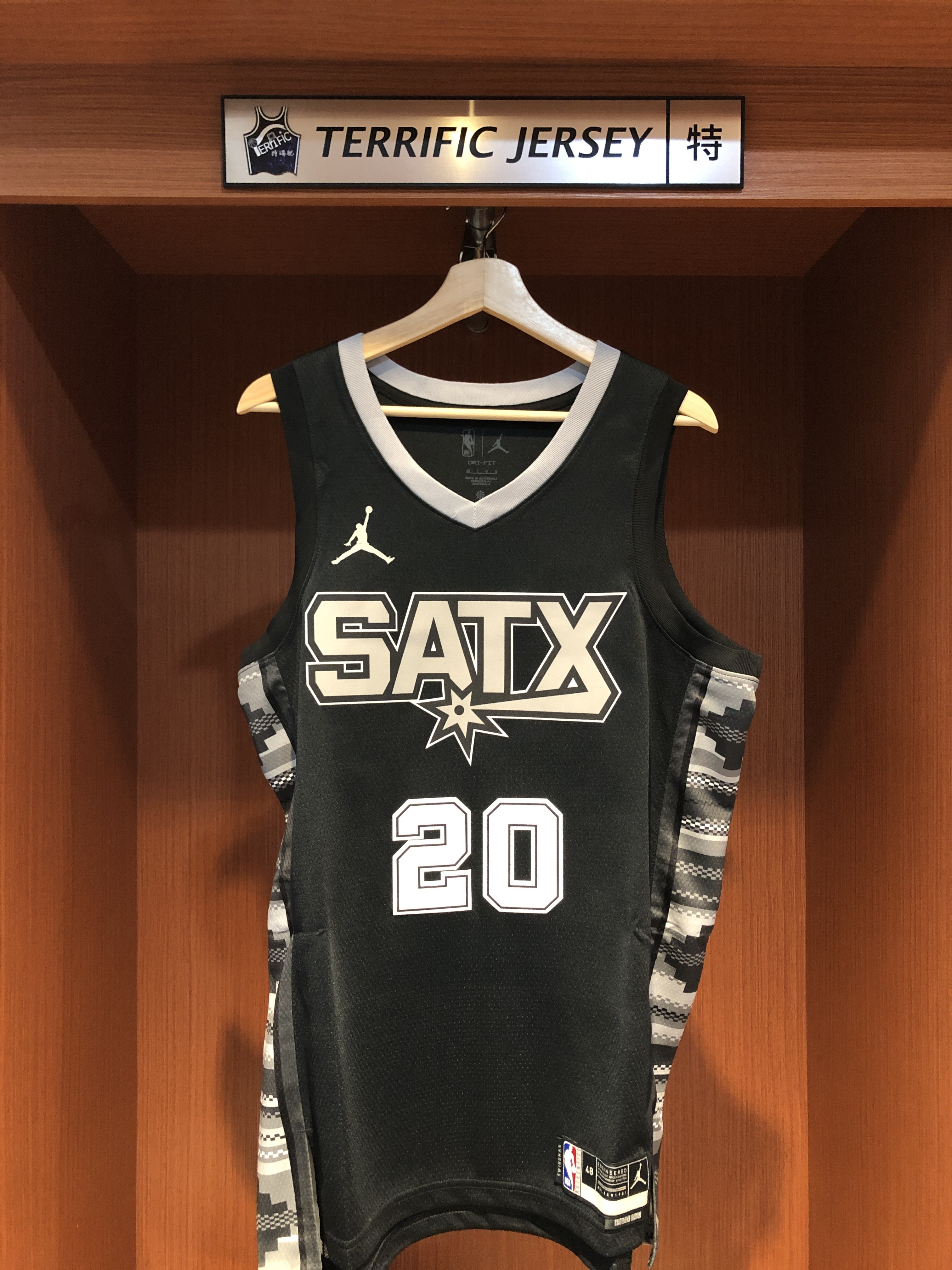 NBA球衣 Manu Ginobili 聖安東尼奧馬刺黑圖騰 Statement Jordan Swingman 球迷版 熱轉印 全新