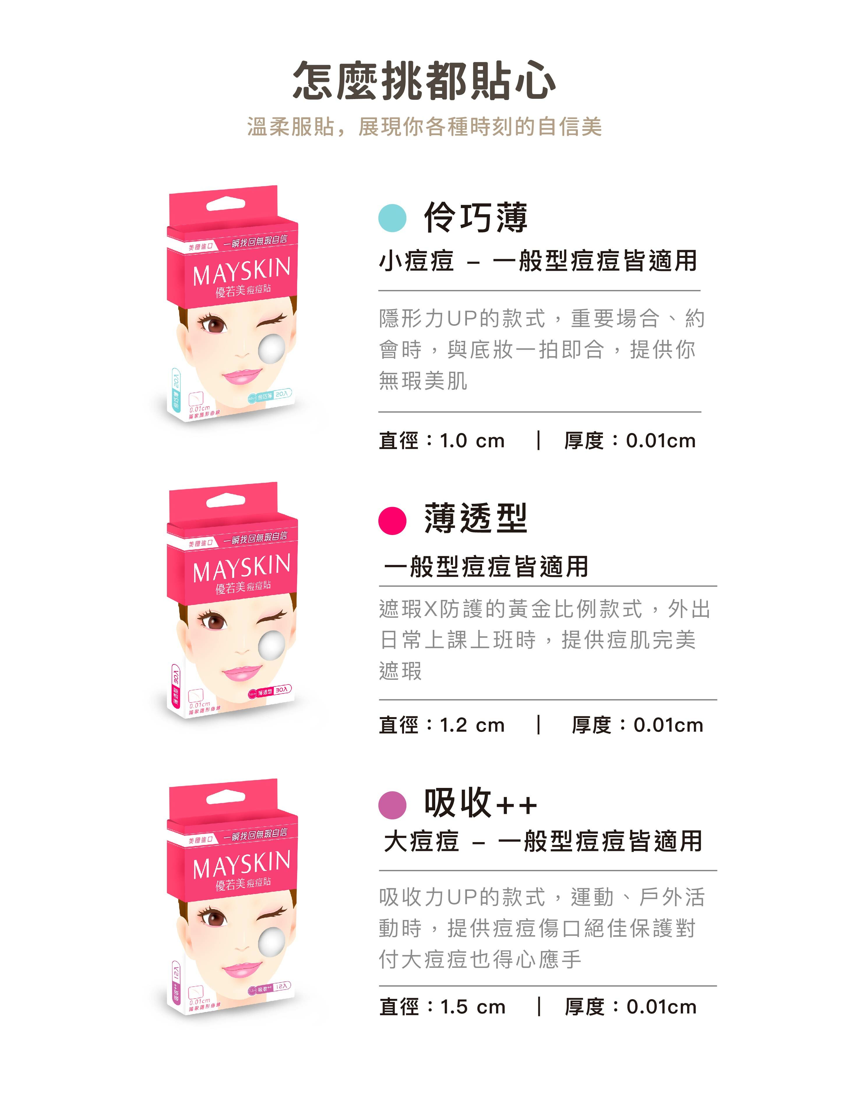 伶巧薄,薄透型,吸收++,優若美