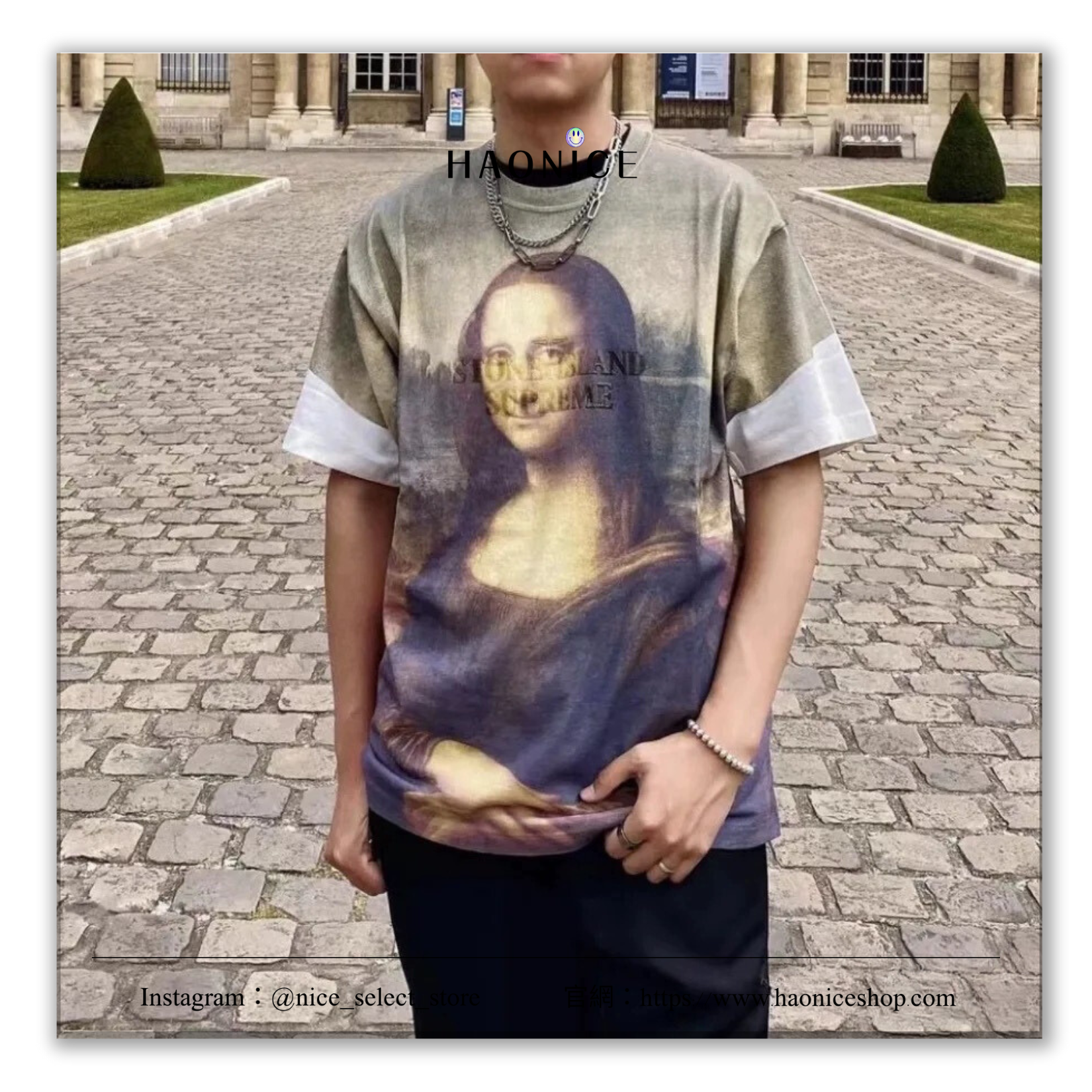 【NICE 歐美日韓代購】24SS夏季新品🔥美式潮牌🇺🇸 SUPREME X STONE ISLAND聯名 蒙娜麗莎的微笑logo短T