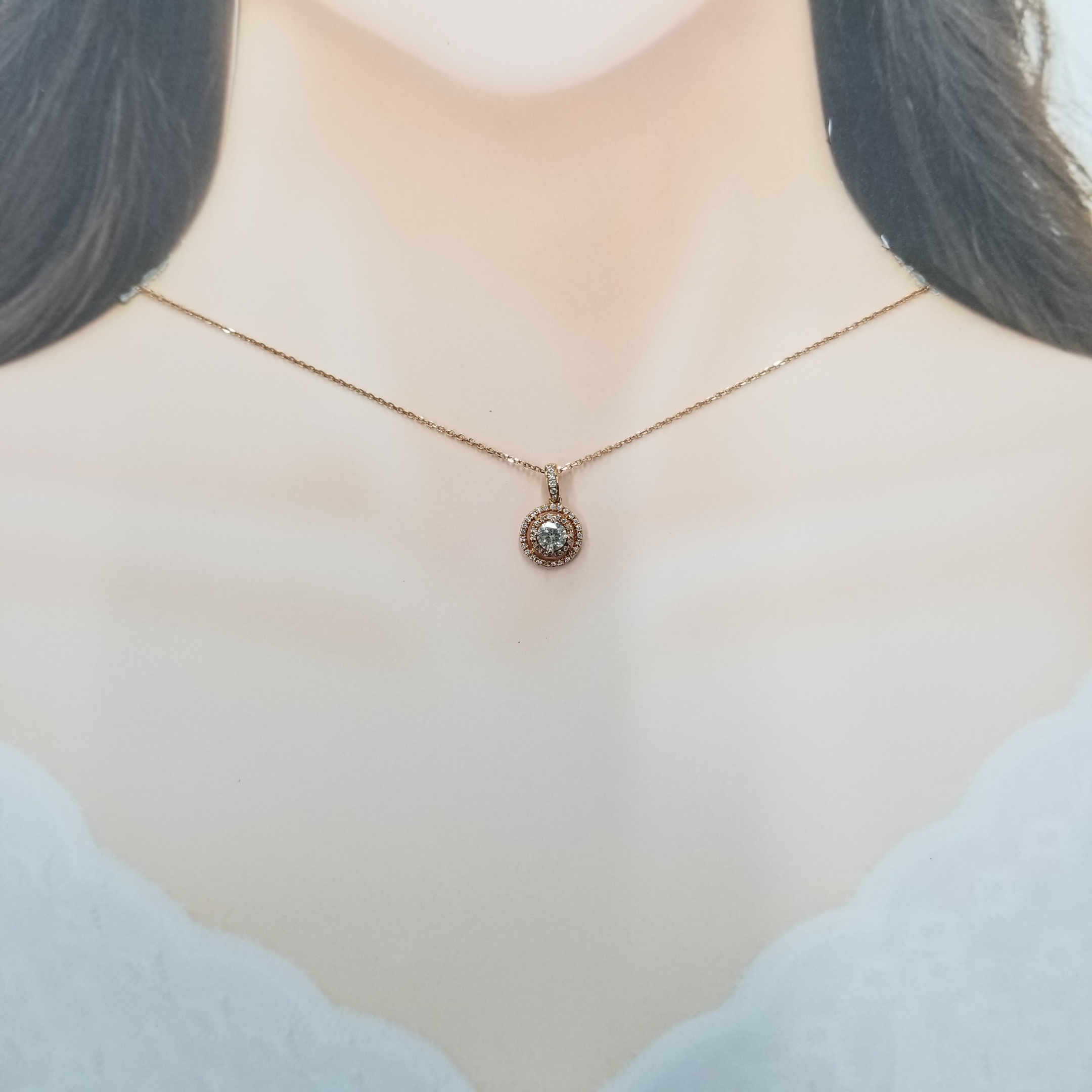 18K Rose Gold 0.60ct Diamond Pendant