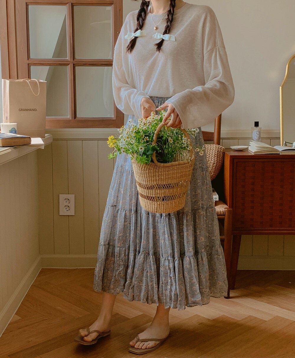 韓國grace muse授權 春氛溫馨碎花皺摺長裙【made muse】系列