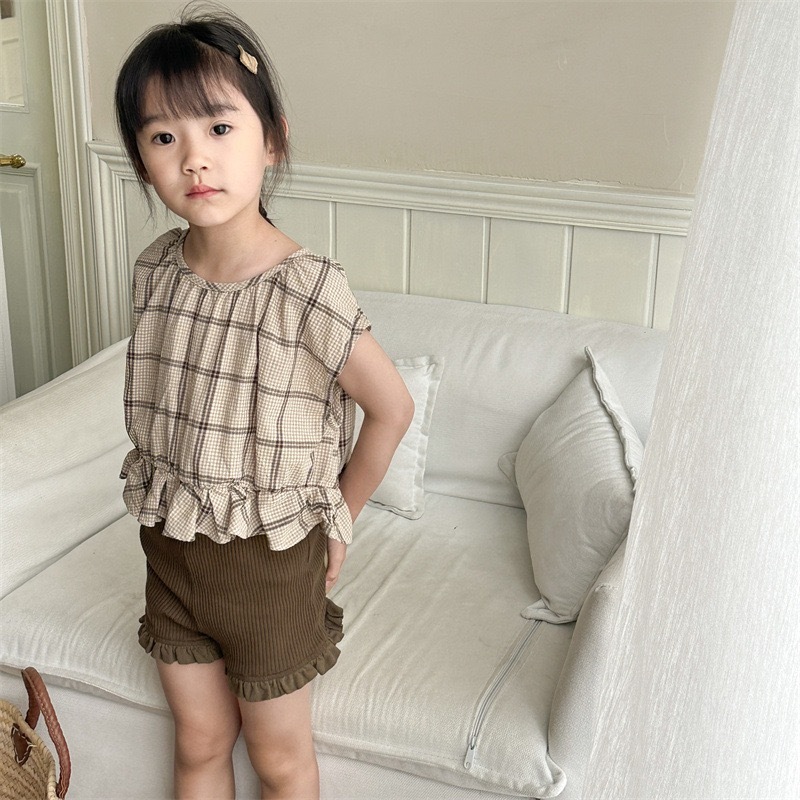 三色浪花花邊短褲