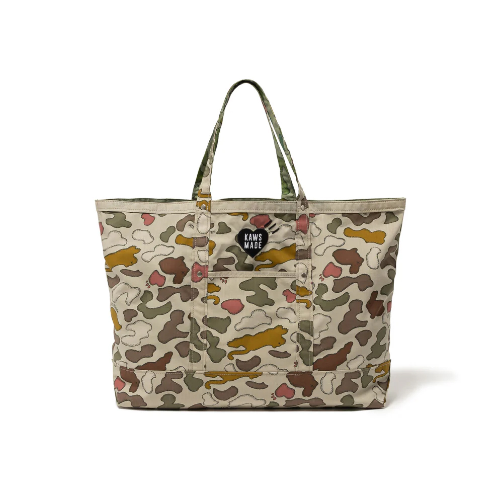 [快閃預購] KAWS x Human made KAWS MADE CAMO TOTE BAG 迷彩 雙面 托特包 側背包