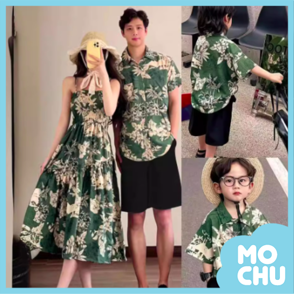 綠白花卉親子裝(三款）