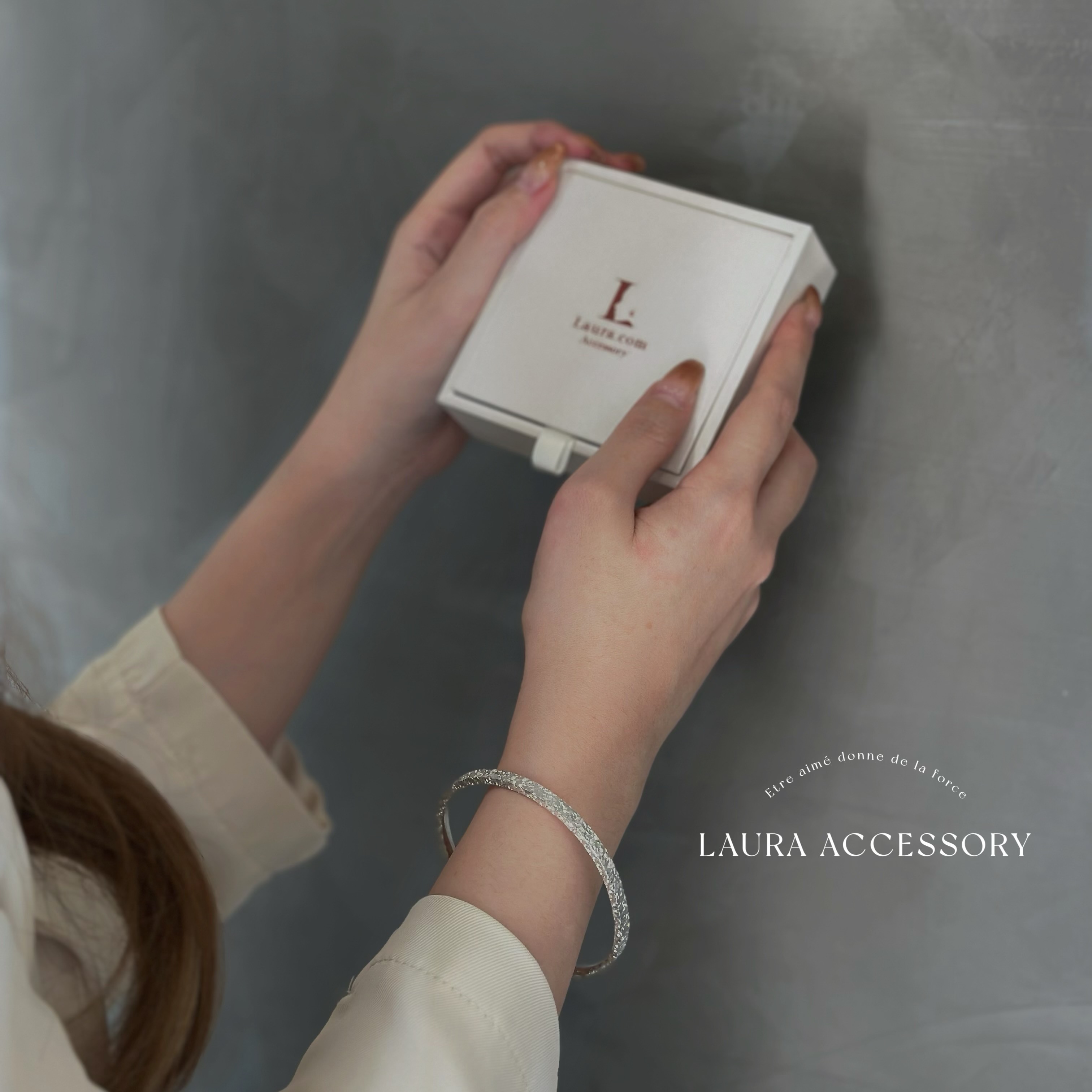 H176碎冰純銀開口手環