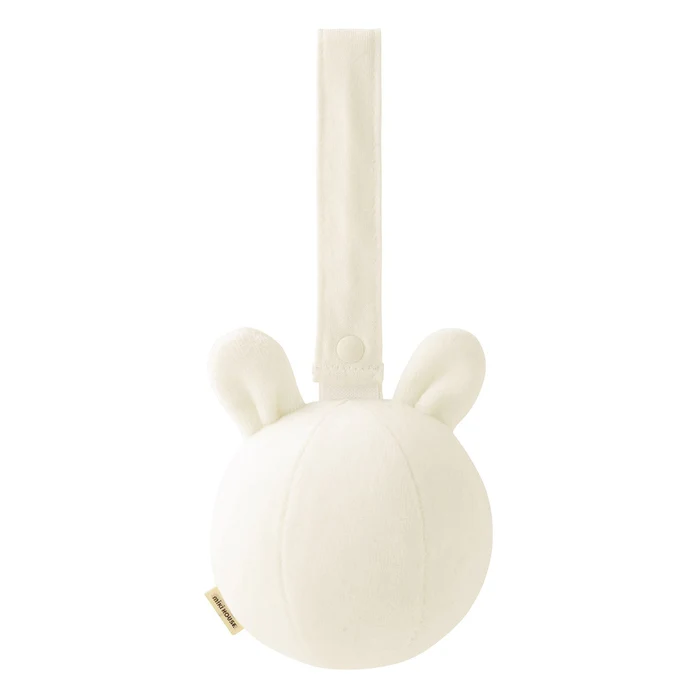 動物造型球型手搖鈴-白