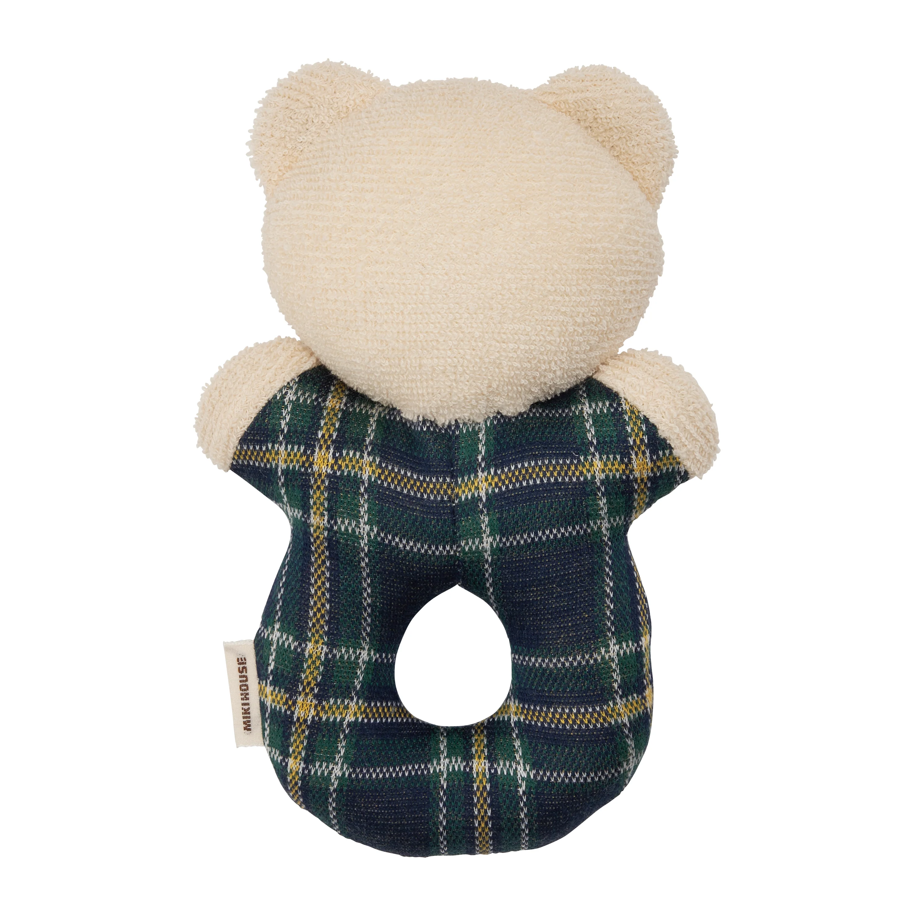 格紋熊造型手搖鈴-藏藍