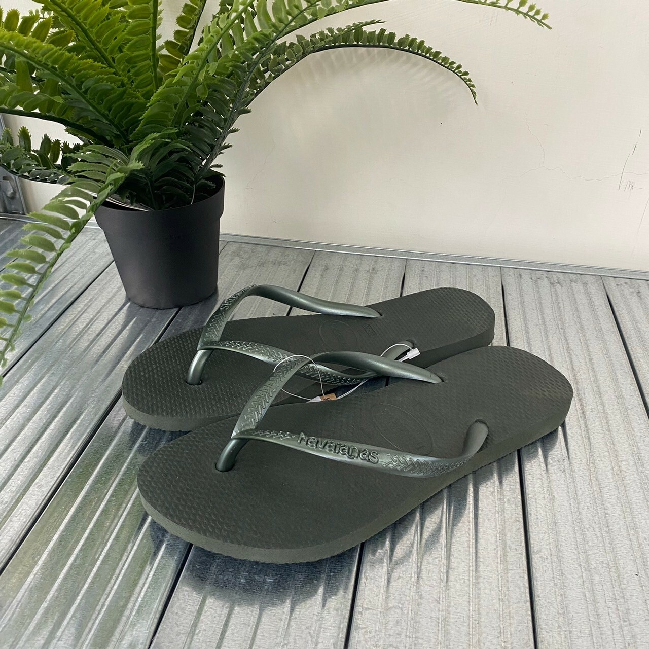 Havaianas 哈瓦仕 拖鞋 夾腳拖 細帶 女鞋 墨綠 4000030-4896W