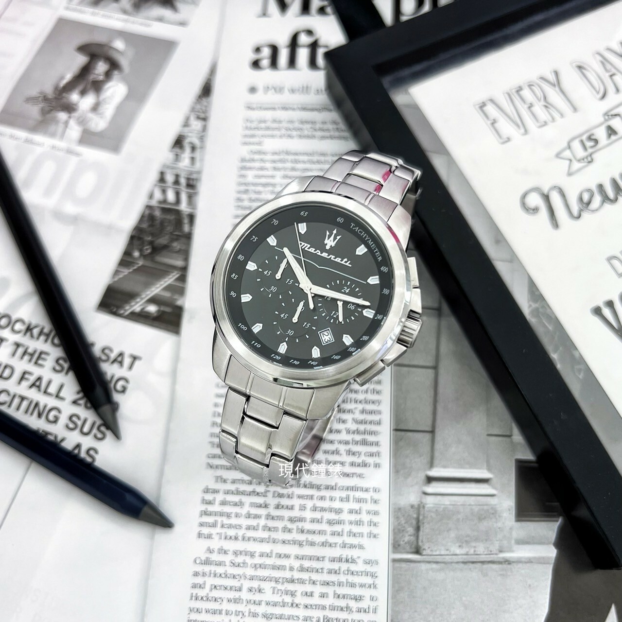 【Maserati 瑪莎拉蒂】SUCCESSO輝煌成就系列三眼極綻黑不鏽鋼腕錶 R8873621001 44mm 現代鐘錶