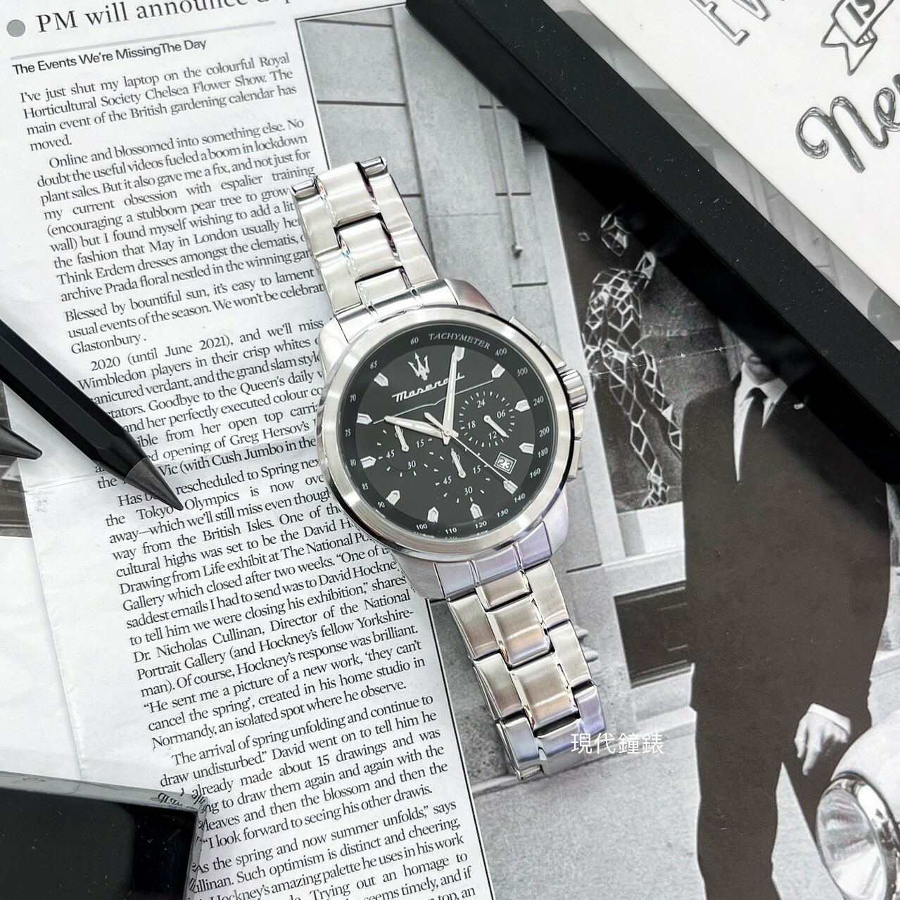 【Maserati 瑪莎拉蒂】SUCCESSO輝煌成就系列三眼極綻黑不鏽鋼腕錶 R8873621001 44mm 現代鐘錶