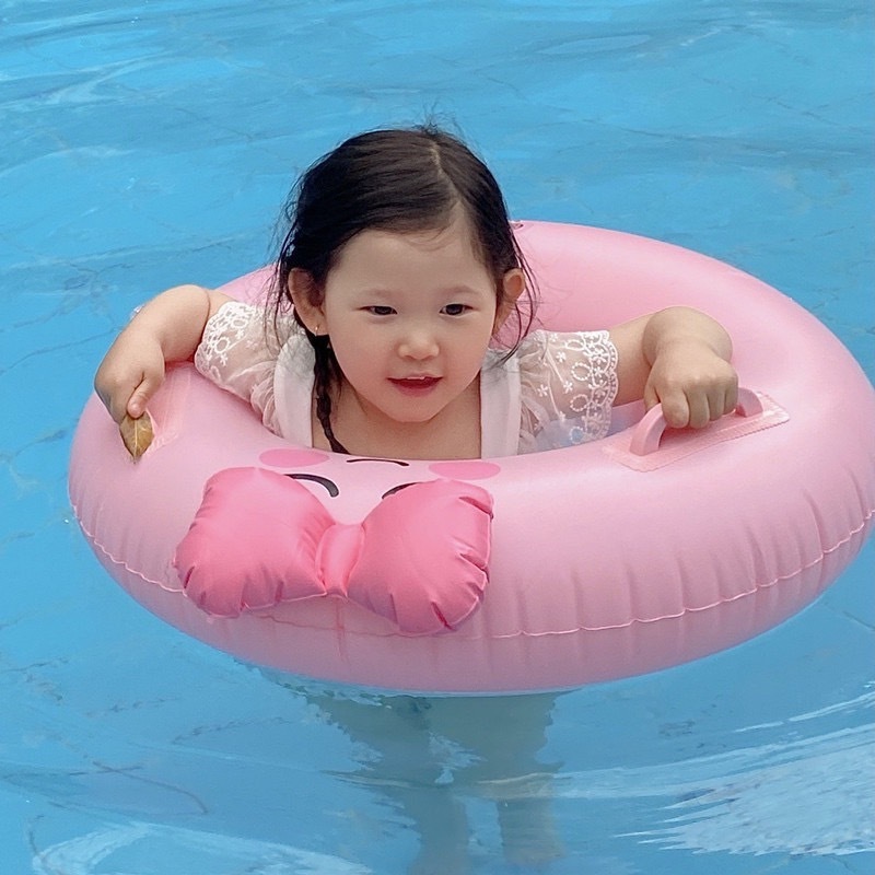 蝴蝶結粉色泳圈