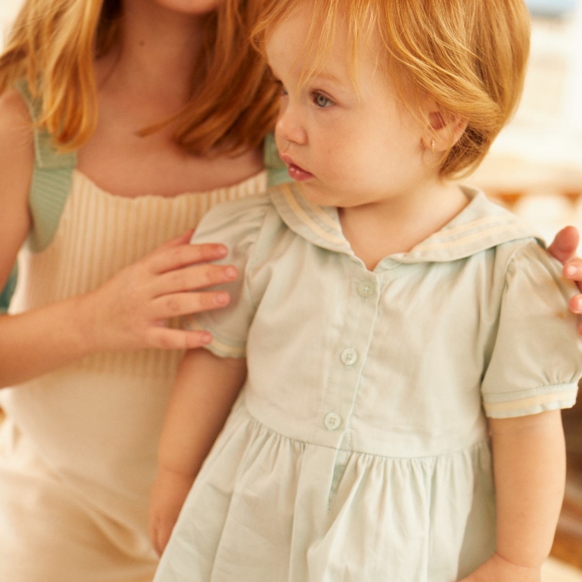 〖 Gingersnaps 〗淺綠鈕扣水手領洋裝