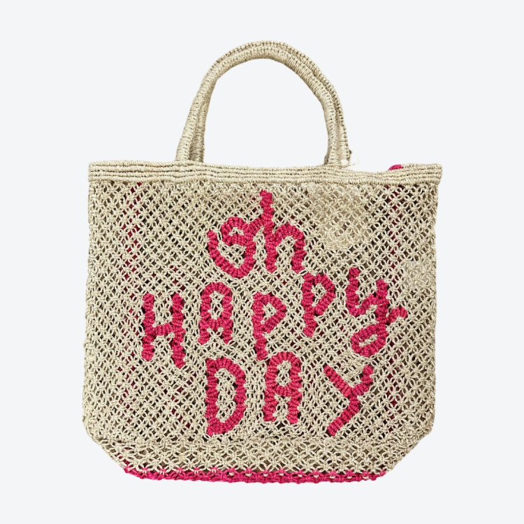 英國 The Jacksons 手工編織字母包 Oh Happy Day 原色 (粉)