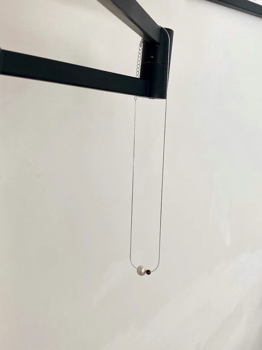 Pearl with baby black dot necklace  ͙S925